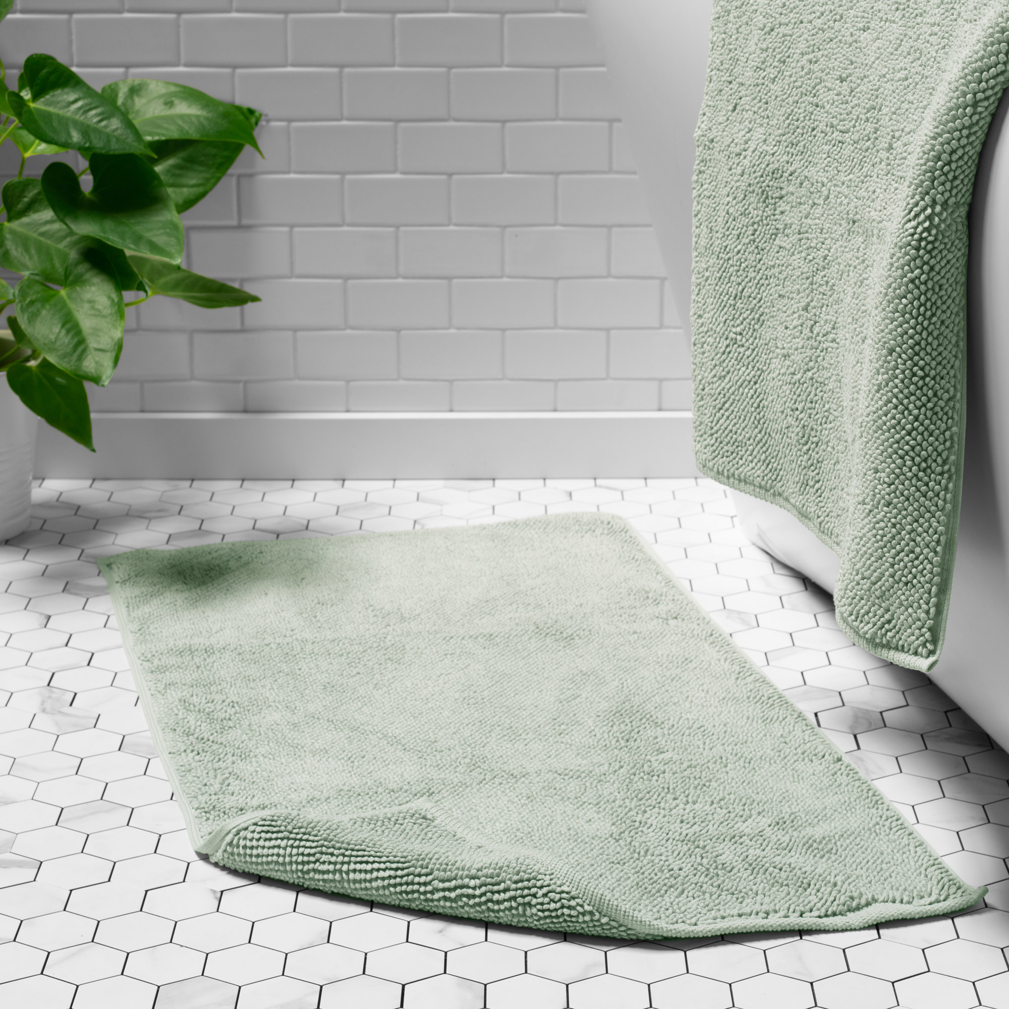 White Cotton Bath Mats