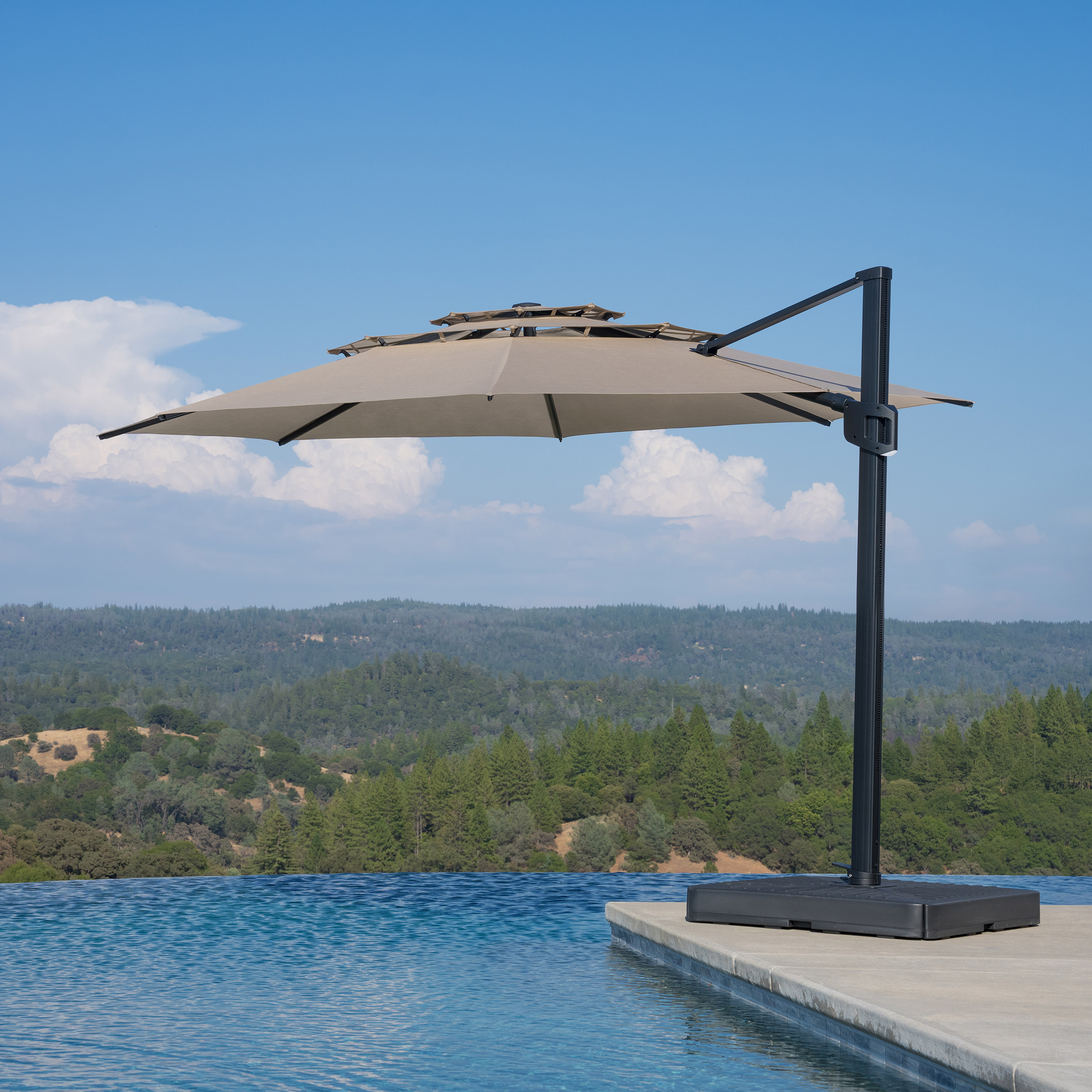 costco offset patio umbrella SunVilla 13ft. Round 3-Tier Cantilever Umbrella