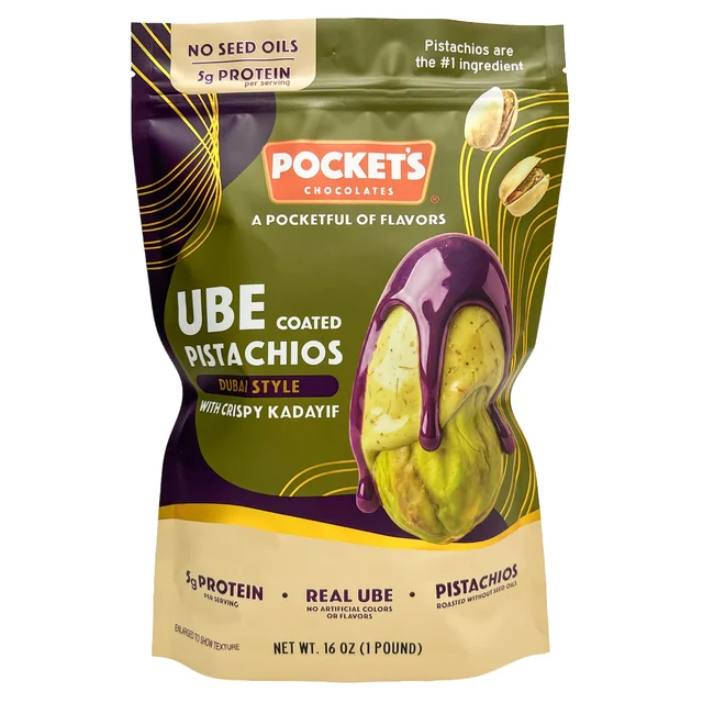 POCKET CHOCOLATE CRISPY PISTACHIO UBE 16 OUNCES