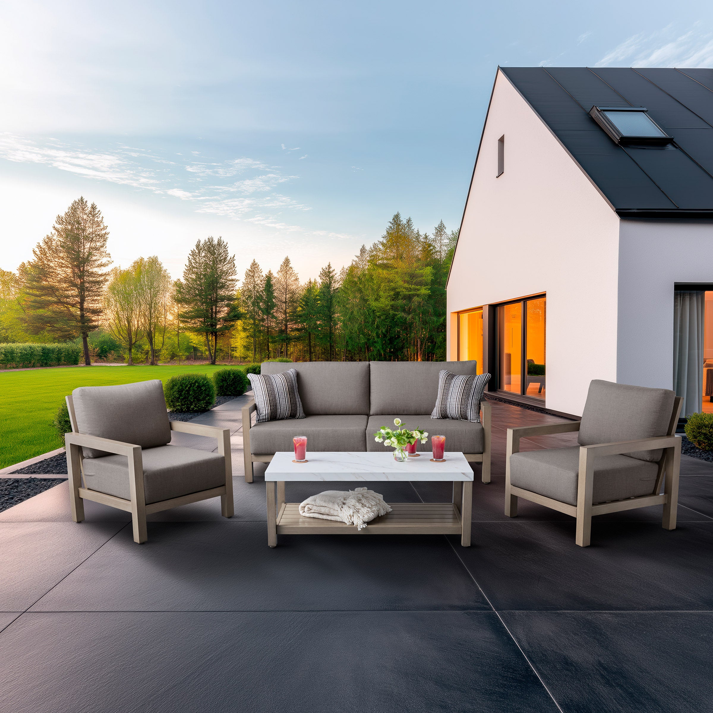 Agio Hollin 4-piece Outdoor Patio Deep Seating Set | Costco