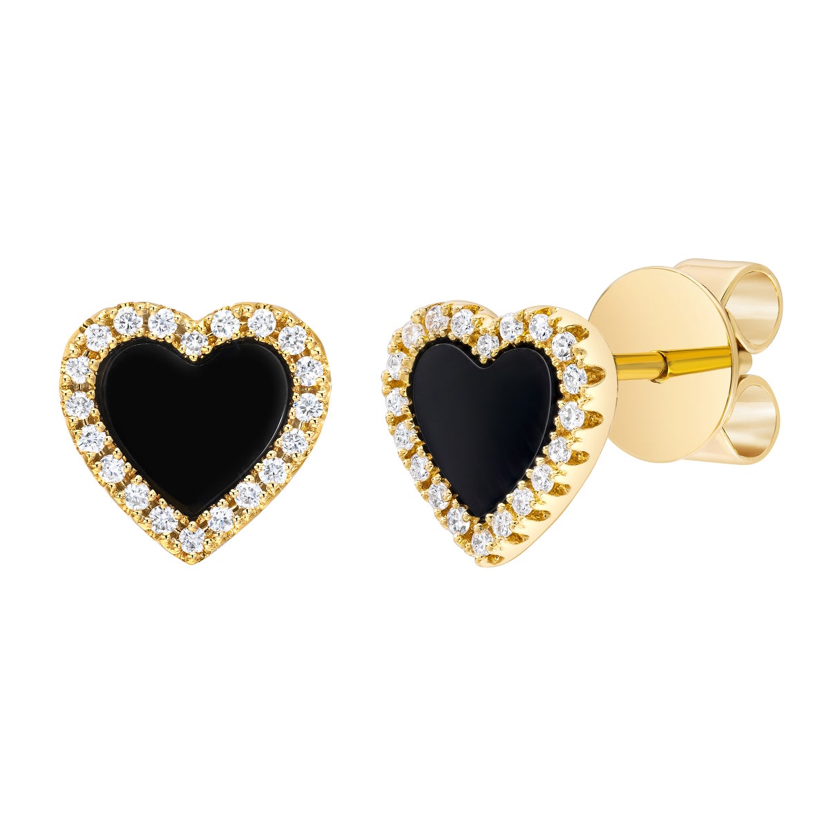 Black Onyx and Diamond 14kt Yellow Gold Earrings | Costco Black Onyx and Diamond 14kt Yellow Gold Earrings | Costco
