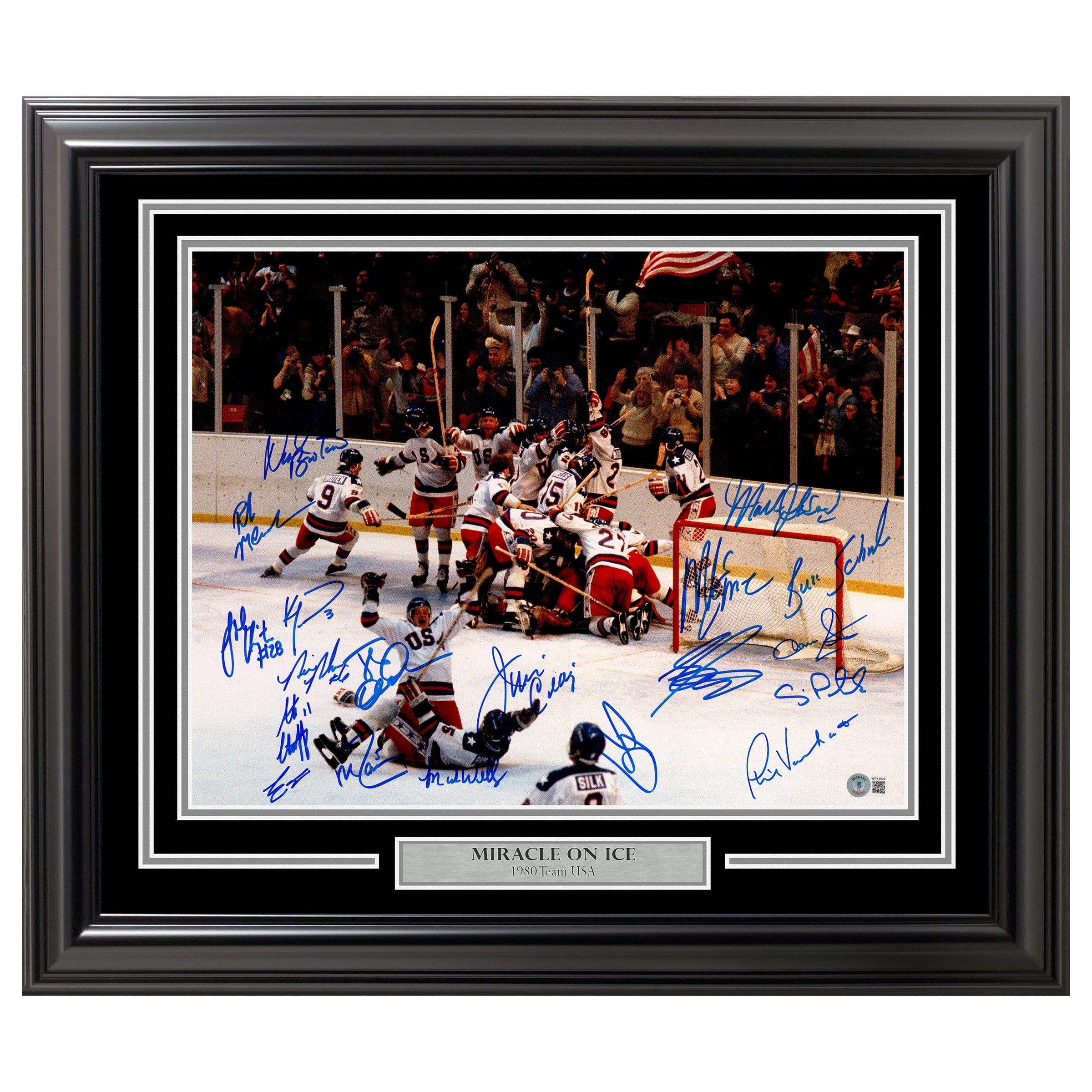 1980 Team USA Miracle on Ice Autographed Framed Photo With 19 
