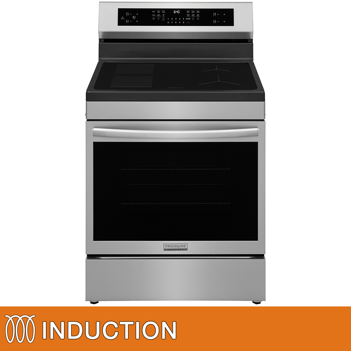 Frigidaire Gallery 30 in. 5.3 cu ft. Stainless Steel Freestanding Induction Rear Control Range with Total Convection and Air Fry