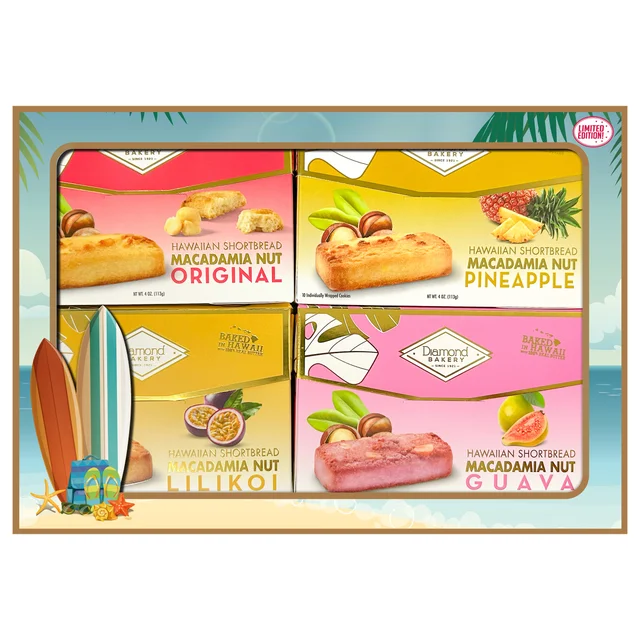 DIAMOND BAKERY MACADAMIA SHORTBREAD 4/4 OZ BOX
