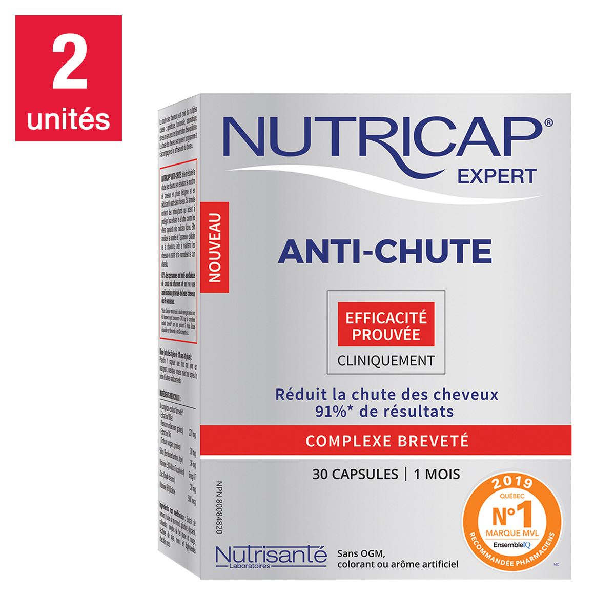 Nutrisanté - Nutricap Anti-chute, 30 capsules, packet de 2