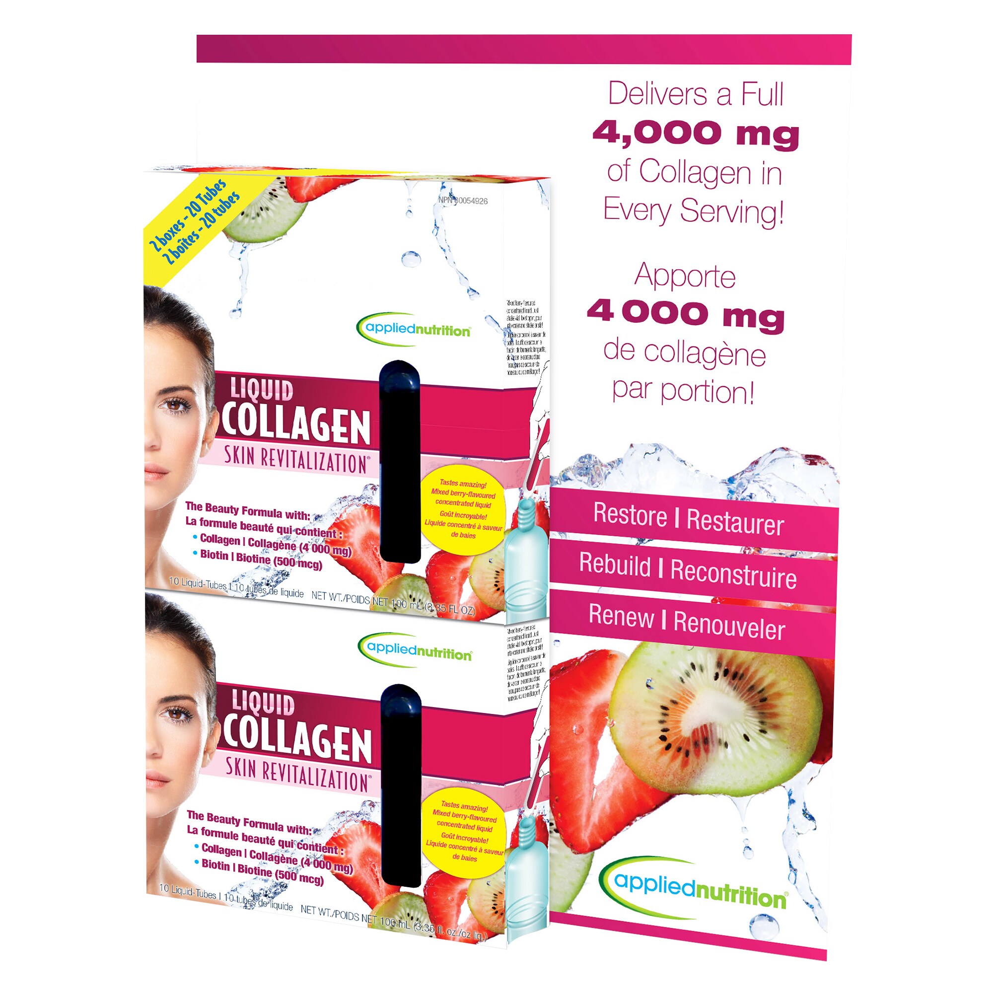 Applied Nutrition Liquid Collagen Skin Revitalization, Pack of 20