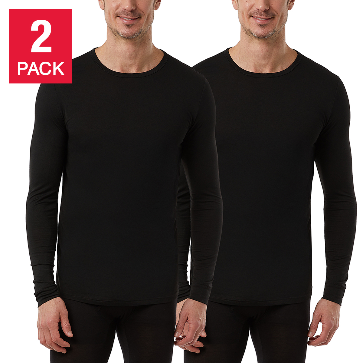 32 Degrees Men’s Eco Heat Long Sleeve Baselayer Top, 2-pack