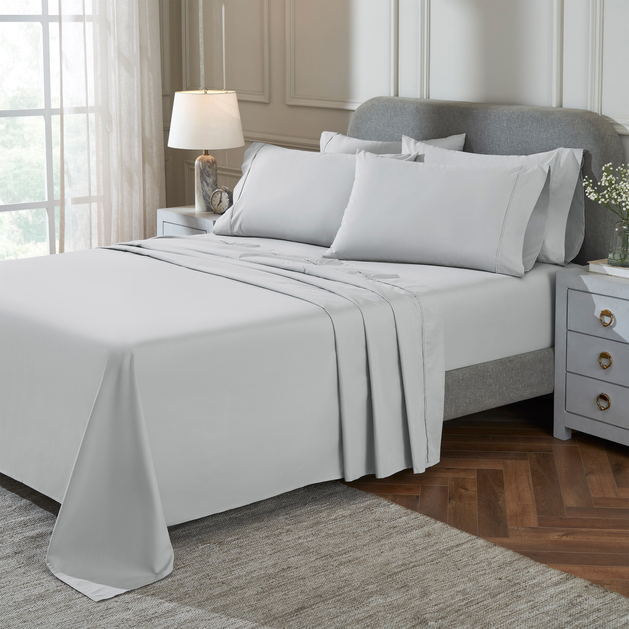 TheraLuxe by Therapedic 300 Thread Count 6-piece Peached Percale Sheet Set