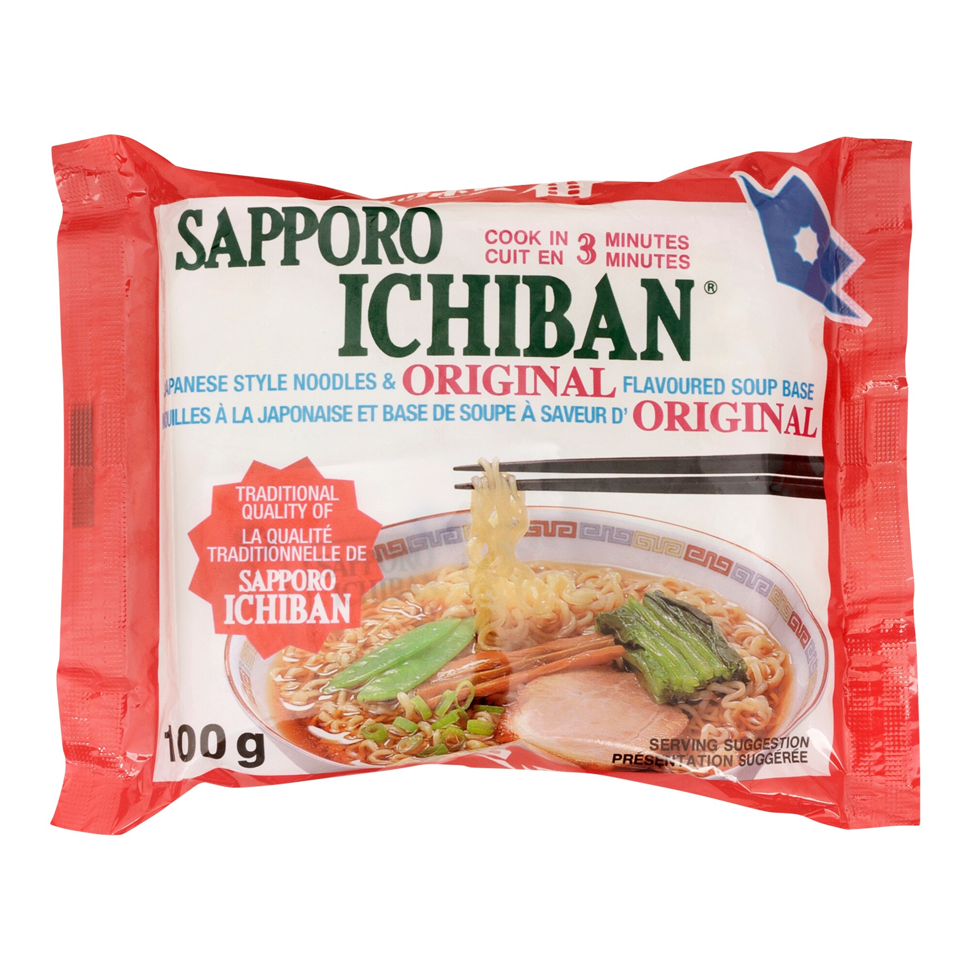Sapporo Ichiban Japanese Style Noodles Original, 24 × 100 g