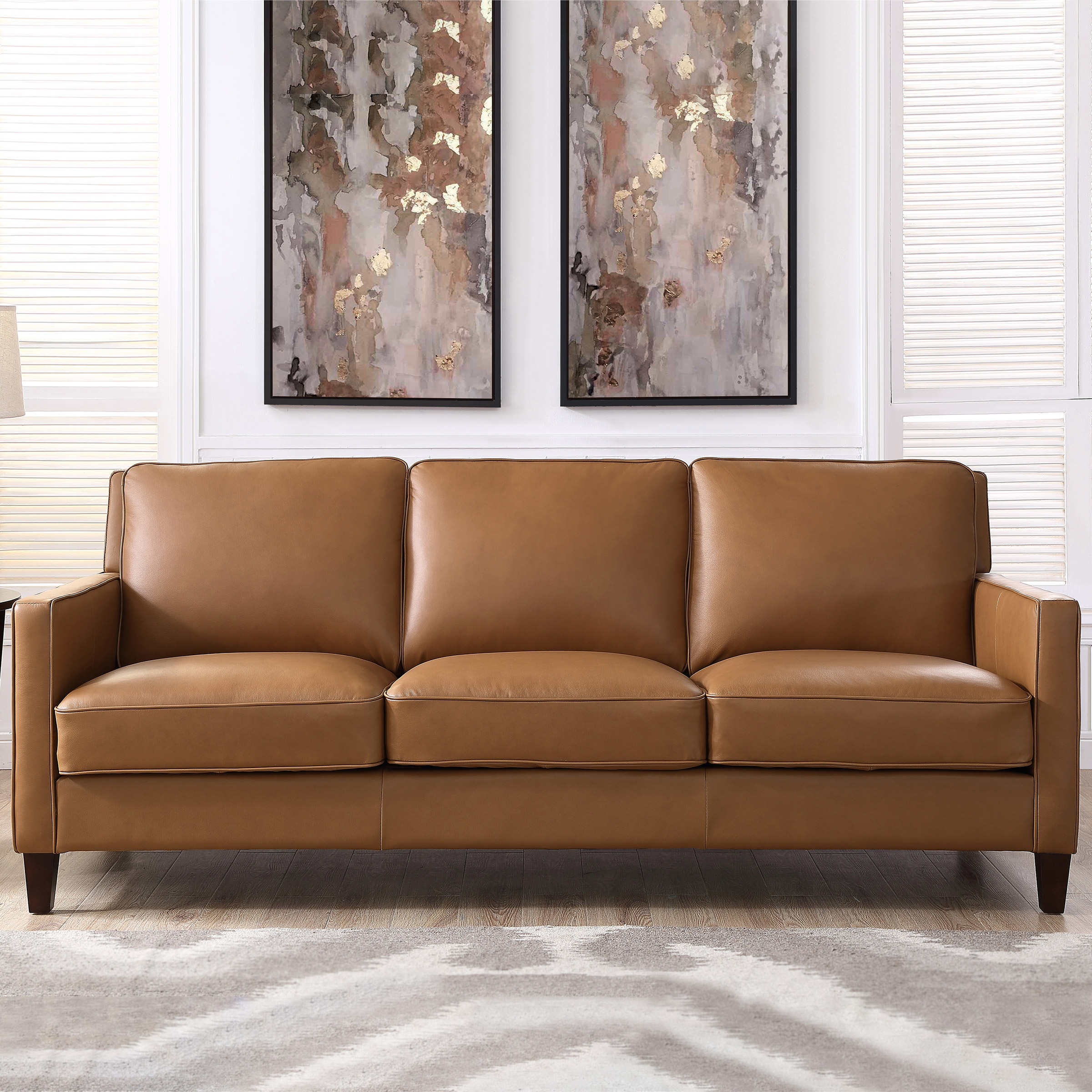 Prospera Home West Park Top-grain Leather Sofa