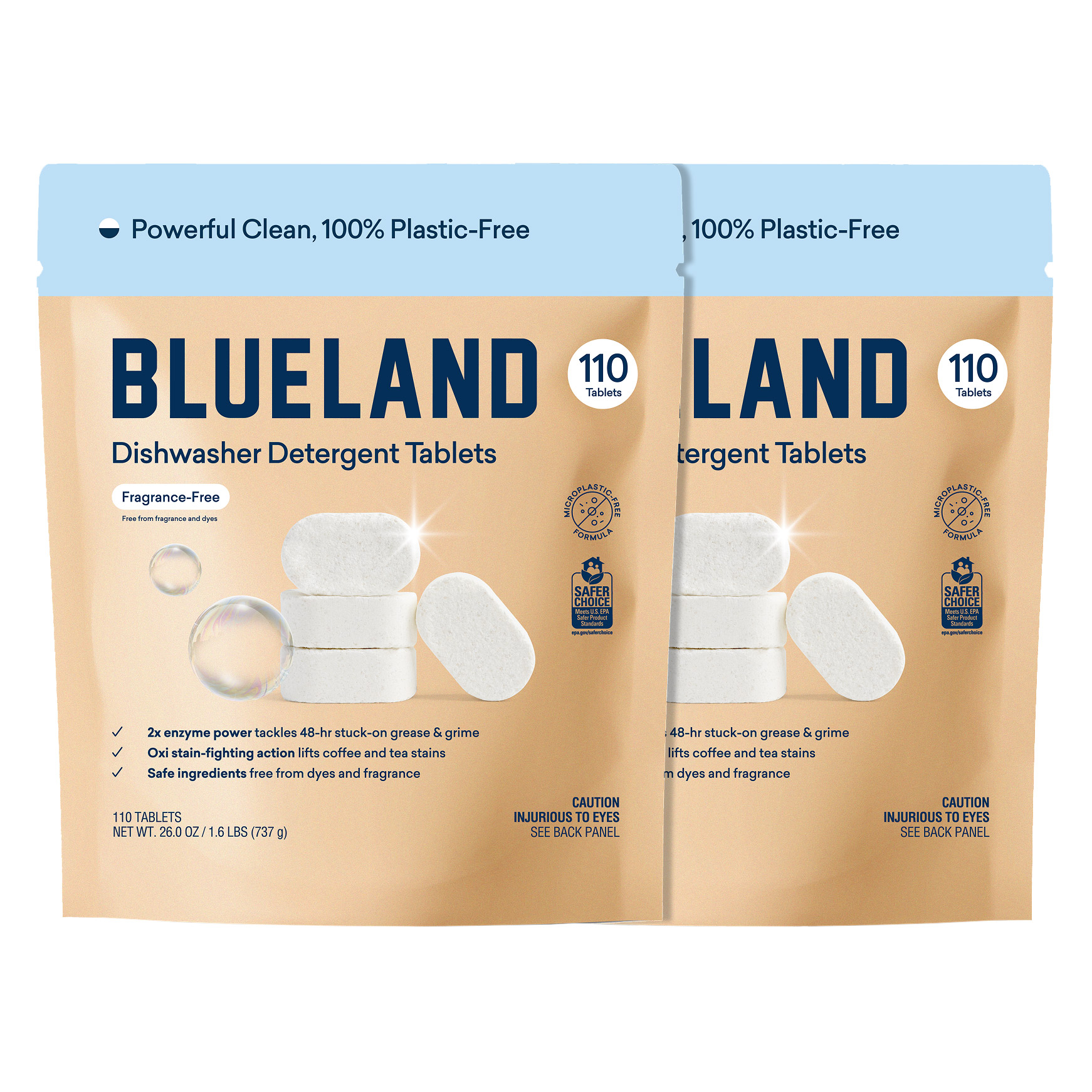 Blueland Dishwasher Detergent Tablets  Fragrance-Free  220-count