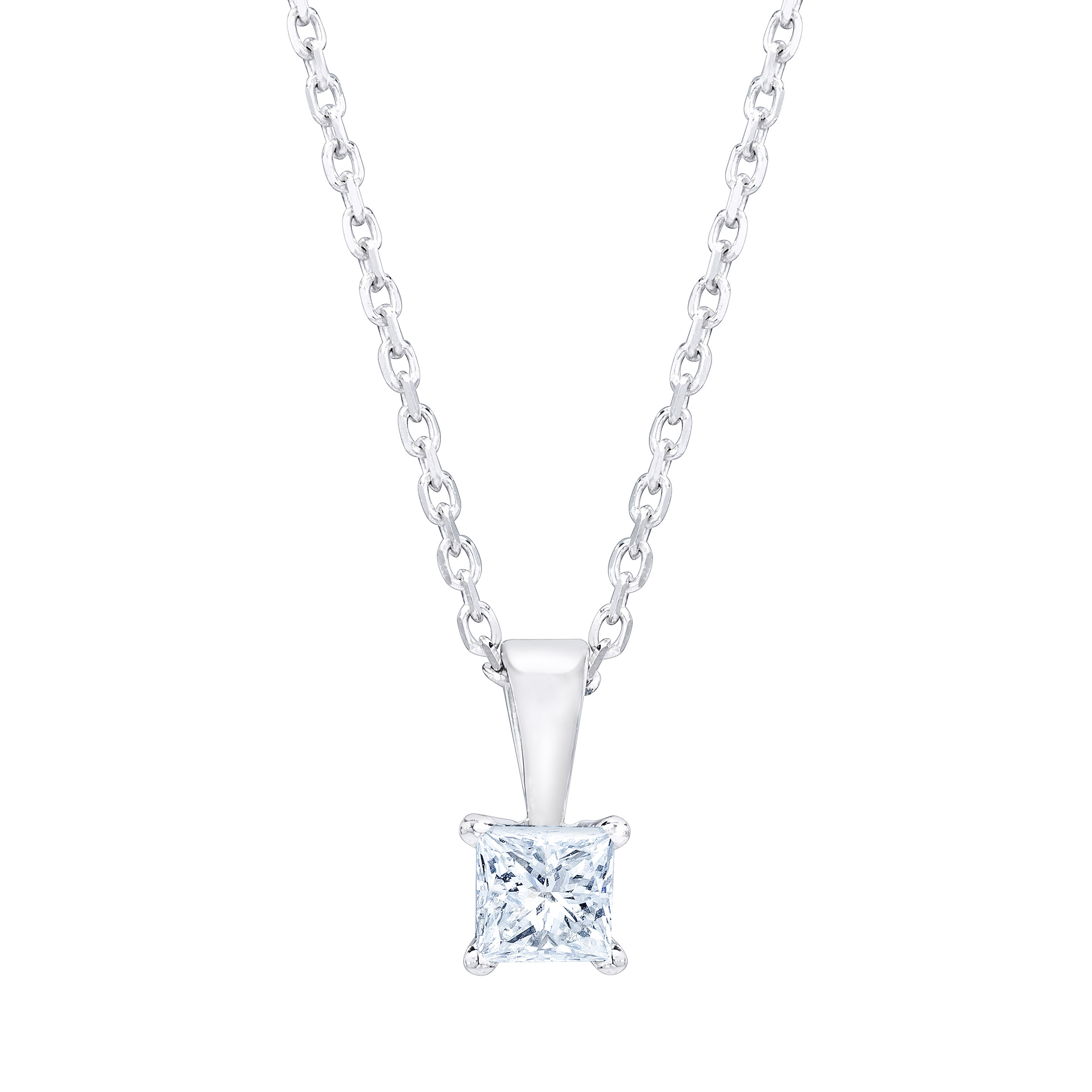 Princess Cut Diamond Solitaire Pendant (0.70 ct)