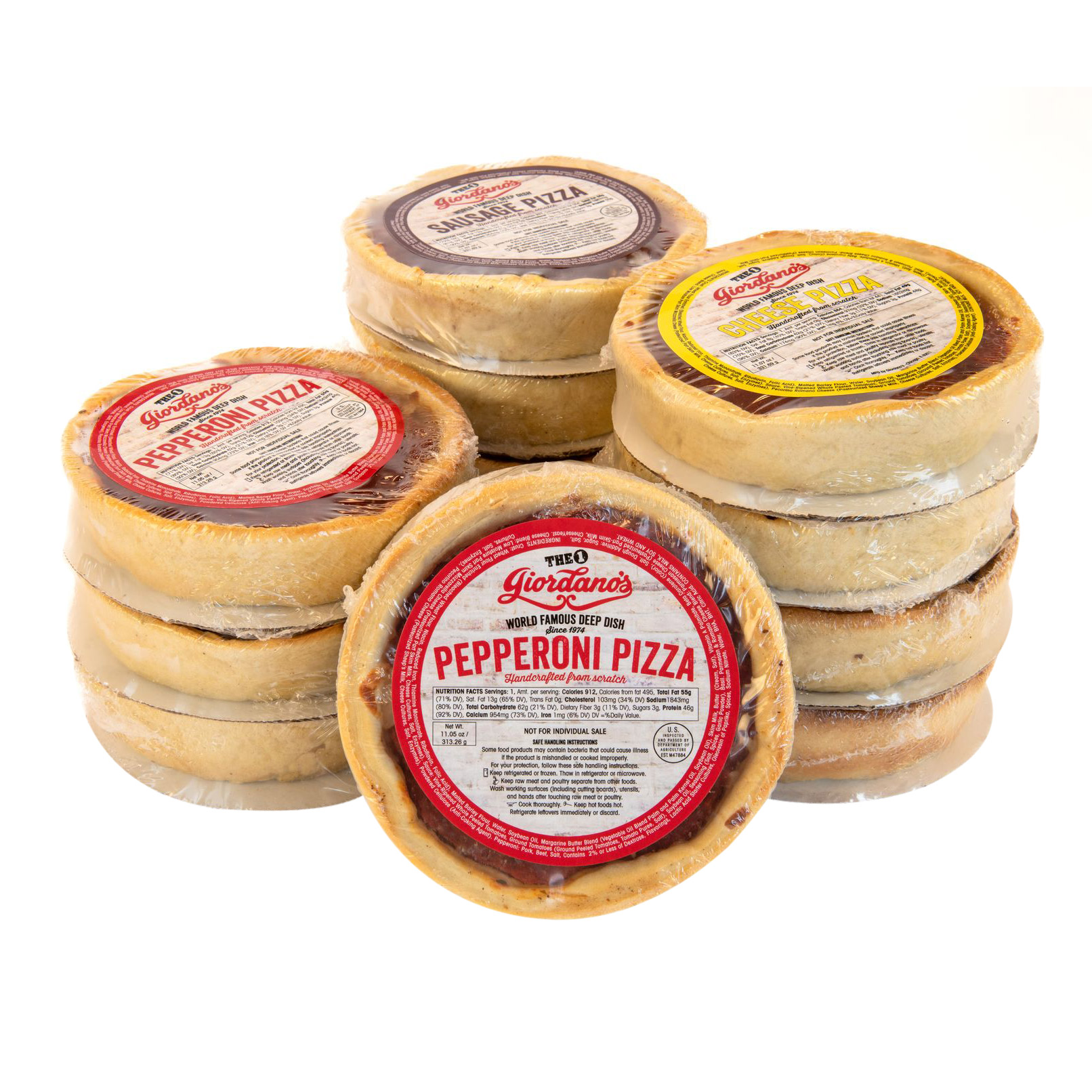 Giordano's Chicago Frozen Single-Serve Deep Dish Pizza Variety  12 Pack