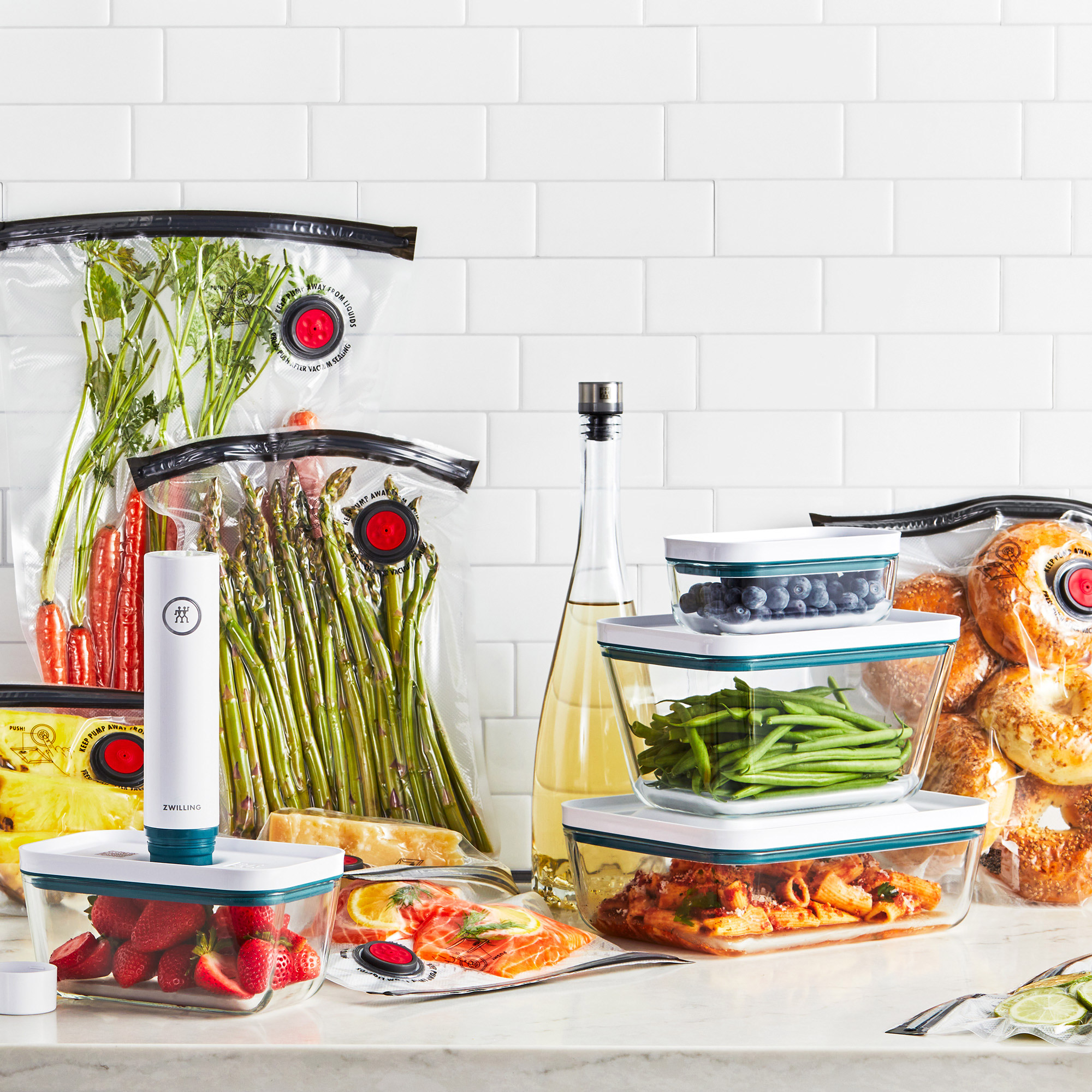 Set Sottovuoto ZWILLING La-Mer 16 Pezzi - Contenitori Vetro E Sacchetti Per Conservazione Cibo - Foto 6