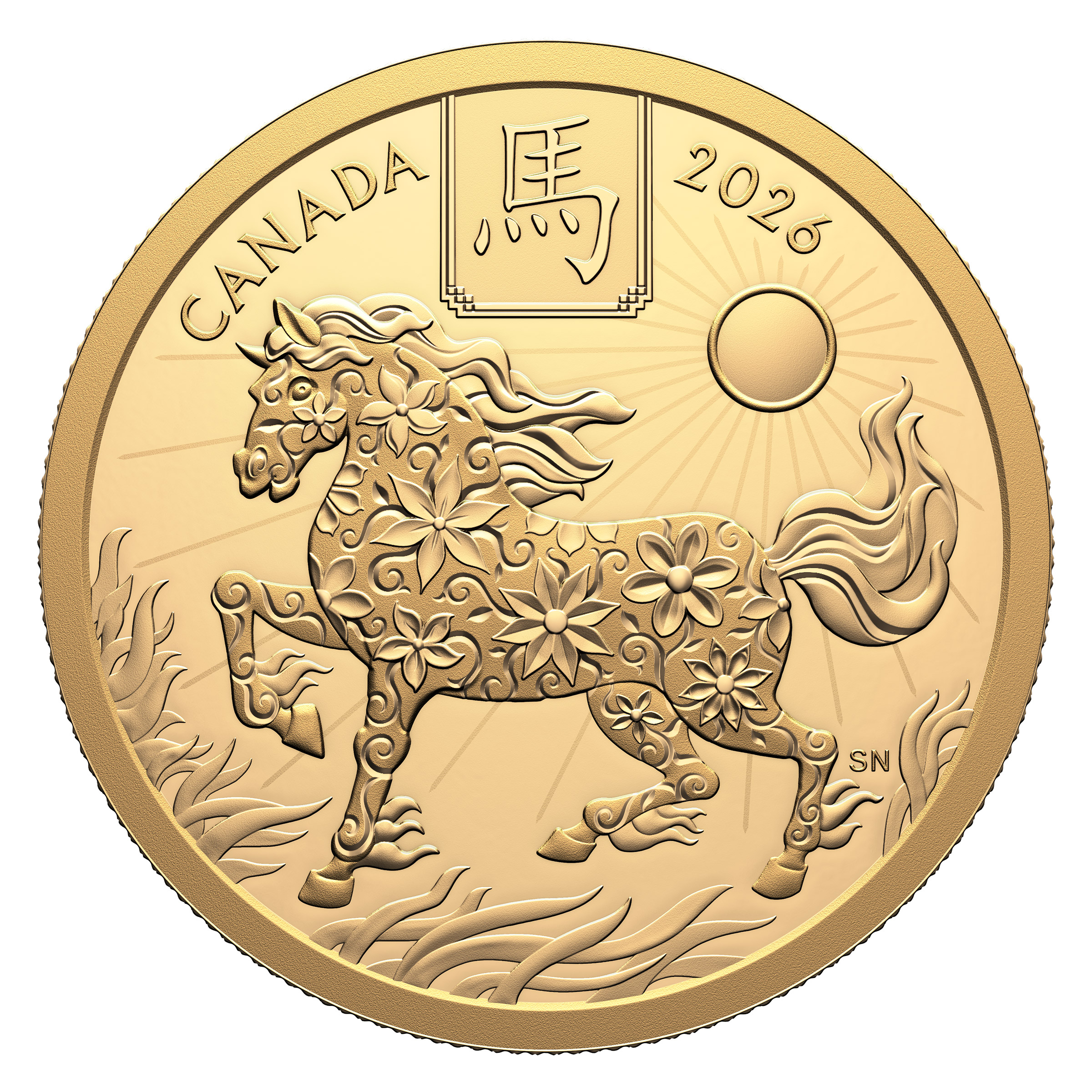 2026 Lunar Year of the Horse Gold Coin Royal Canadian Mint