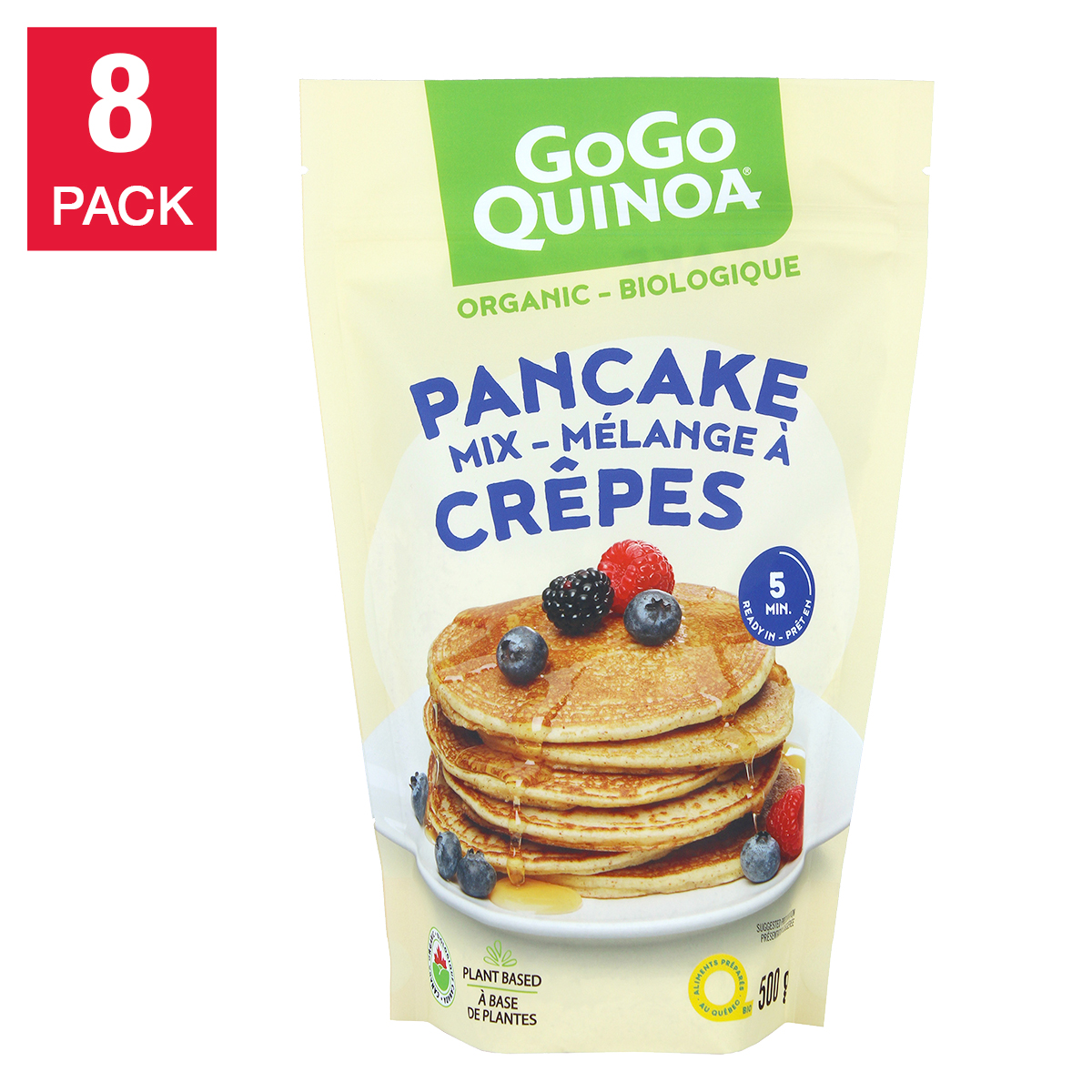 GoGo Quinoa Organic Pancake Mix, 8 x 500 g 