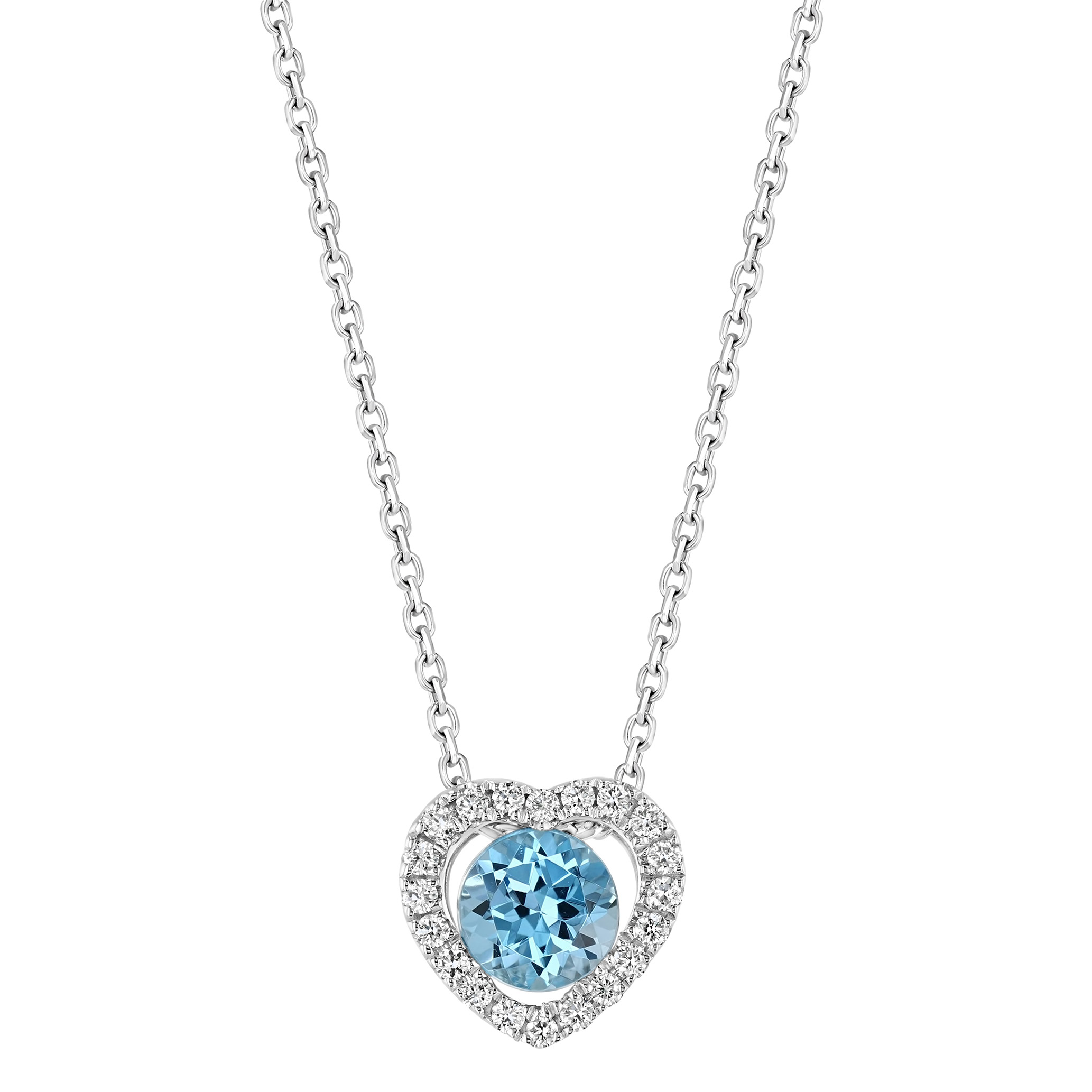 Blue Topaz and Diamond 14kt White Gold Necklace Costco