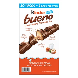 Kinder Bueno Bars, 1.5 oz, 20-count