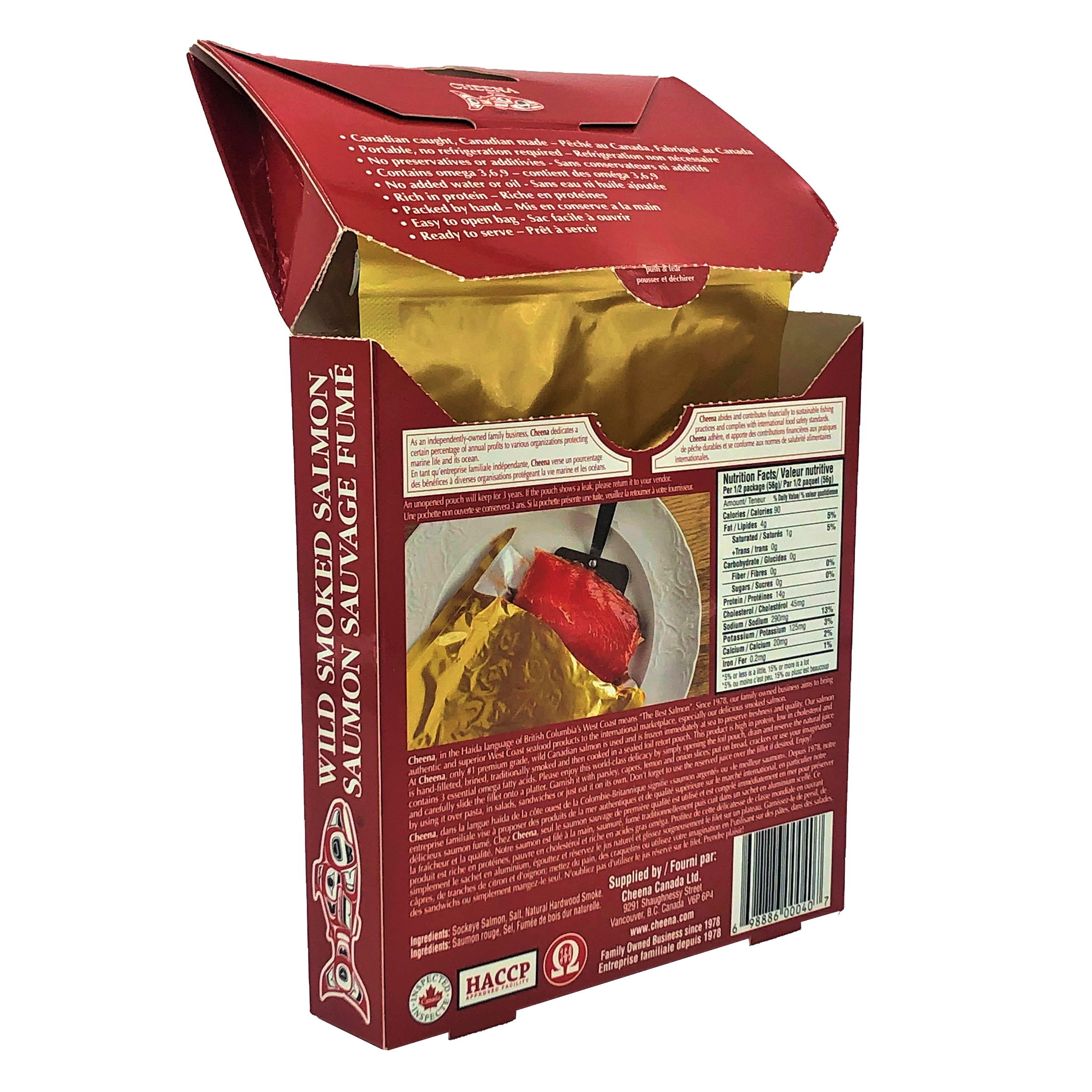 Cheena Canada – Saumon rouge sauvage fumé emballé en autoclave, 6 × 227 ...