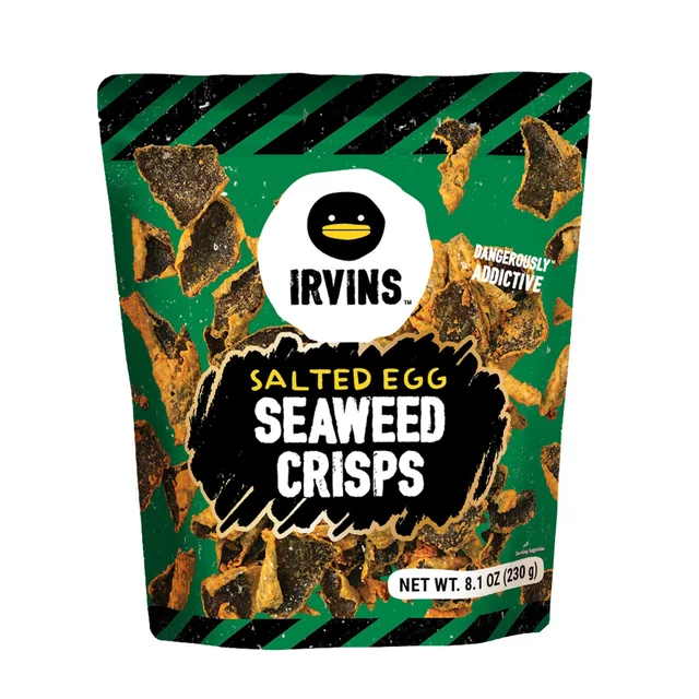 IRVINS SALTED EGG SEAWEED 8.1 OUNCE BAG