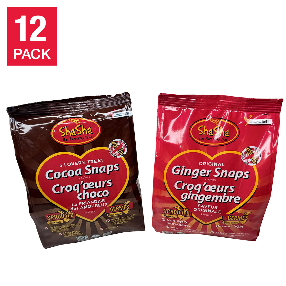 ShaSha Snap Cookies, 12 × 300 g