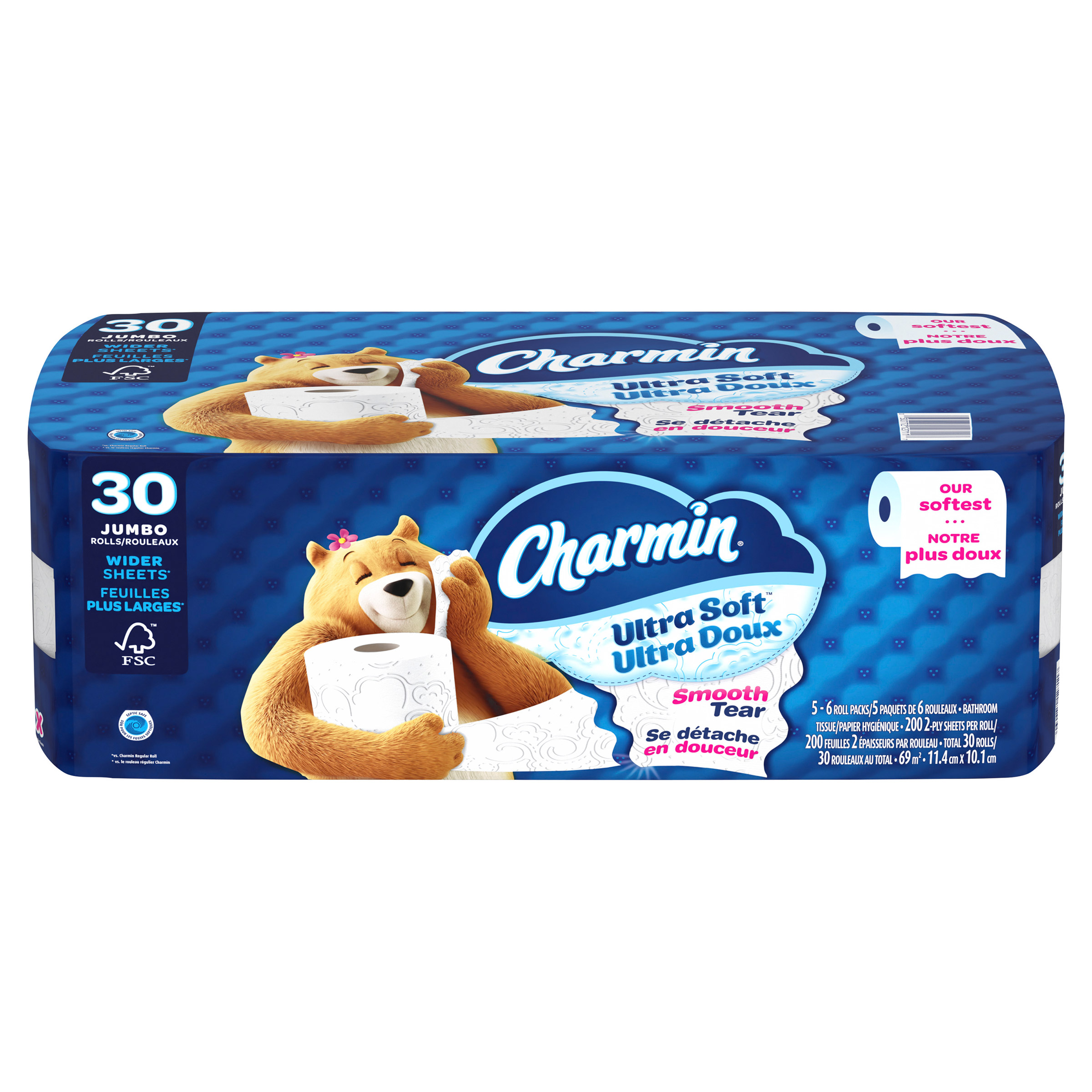 Charmin Ultra Soft Toilet Paper Jumbo Rolls, 30 x 200 Sheets