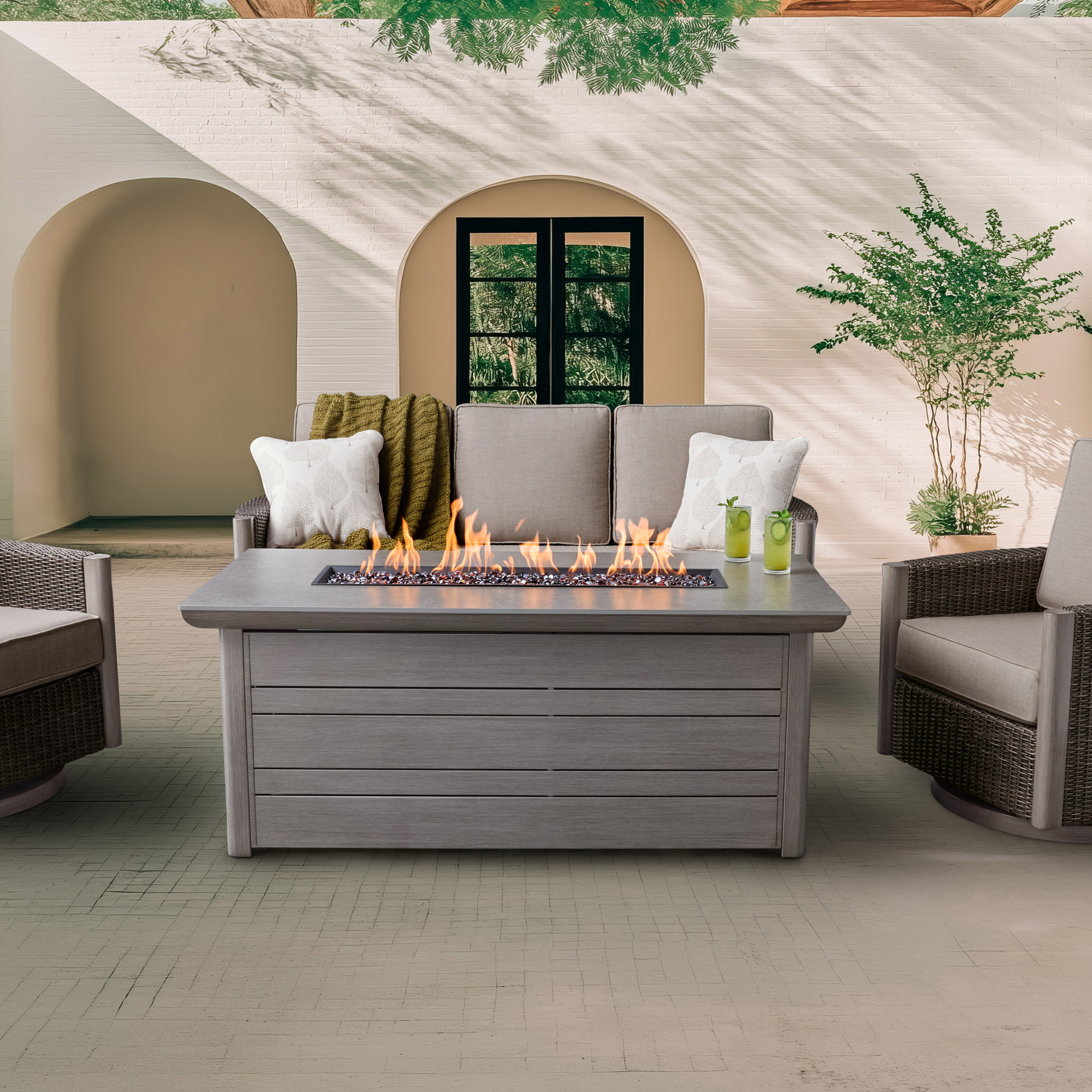 Agio Parkfield 4-piece Outdoor Fire Chat Set | Costco