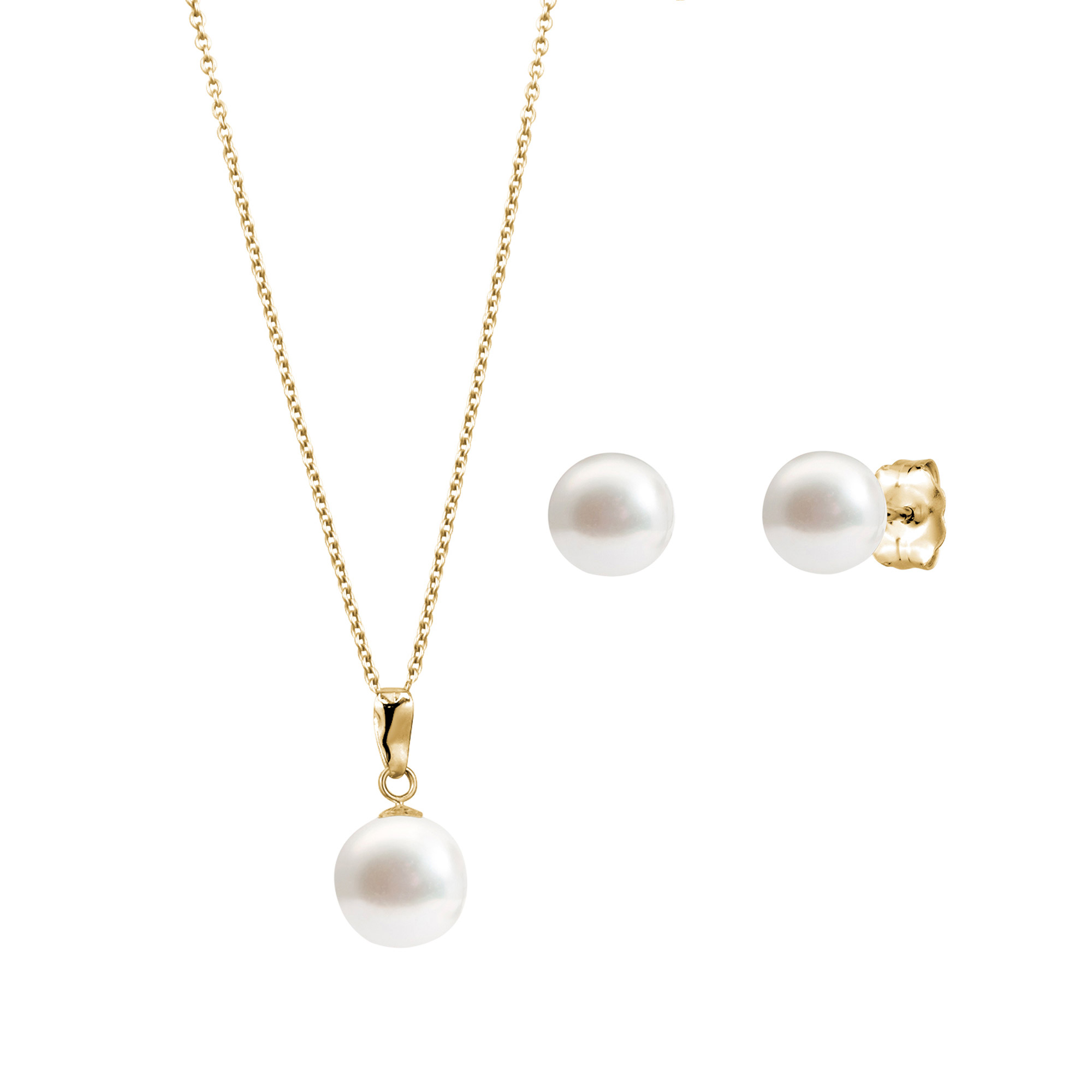 6.5 – 8 mm Cultured Freshwater Pearl Pendant and Earring Set