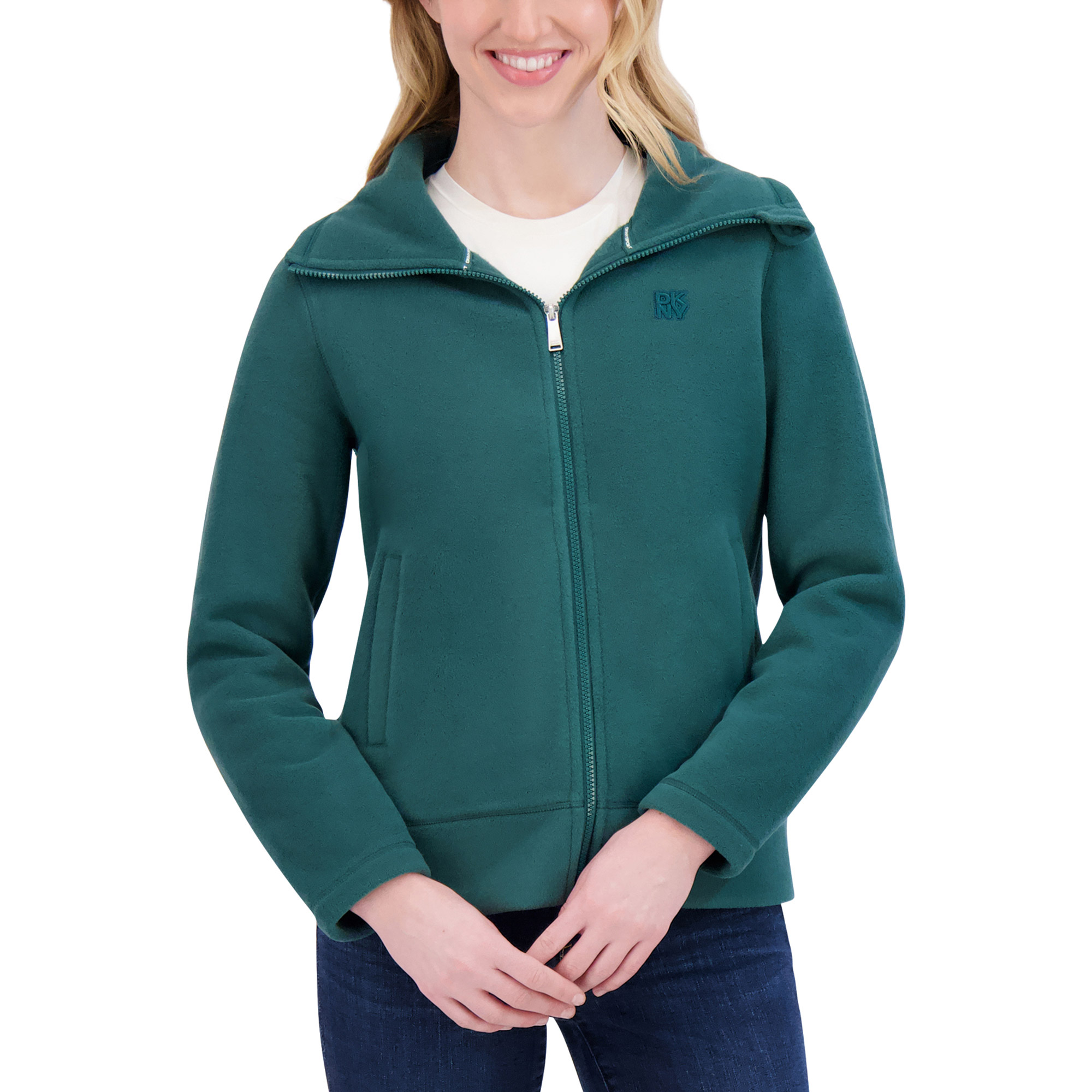 DKNY Sport Women's Polar Fleece Full Zip Sweater