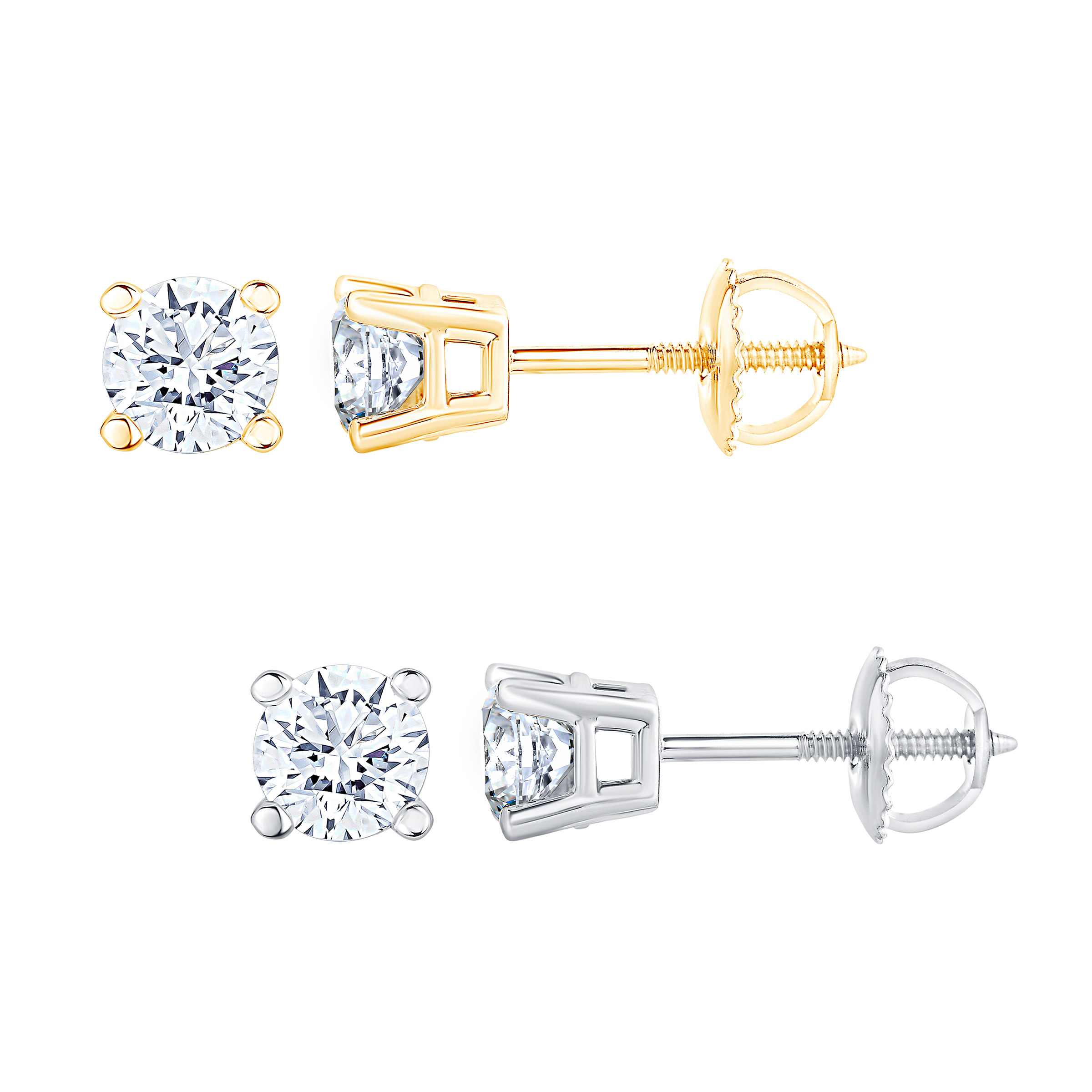 Round Brilliant Diamond Stud Earrings (0.48 ctw)