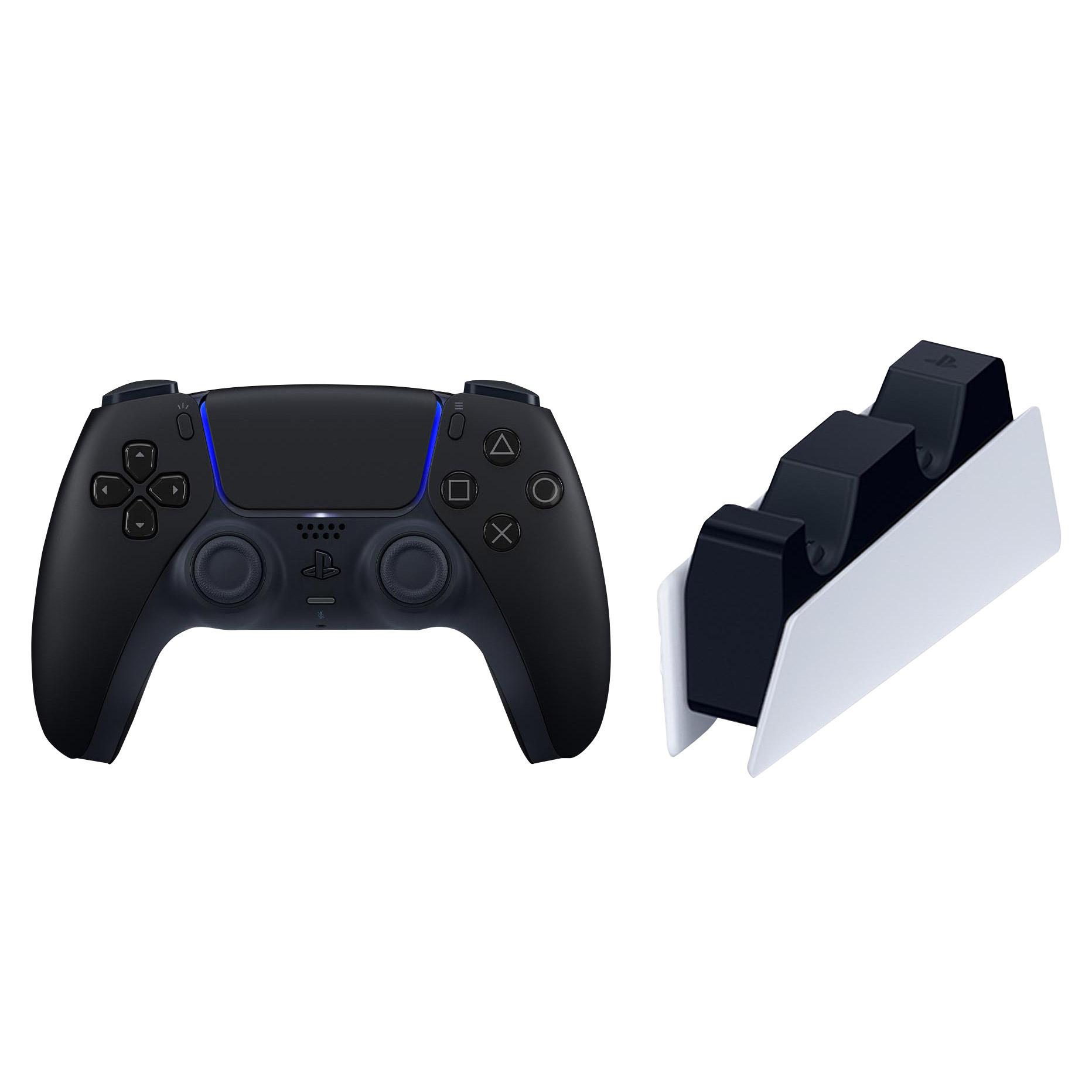 PlayStation 5 DualSense Midnight Black Wireless Controller and Charging Station Bundle