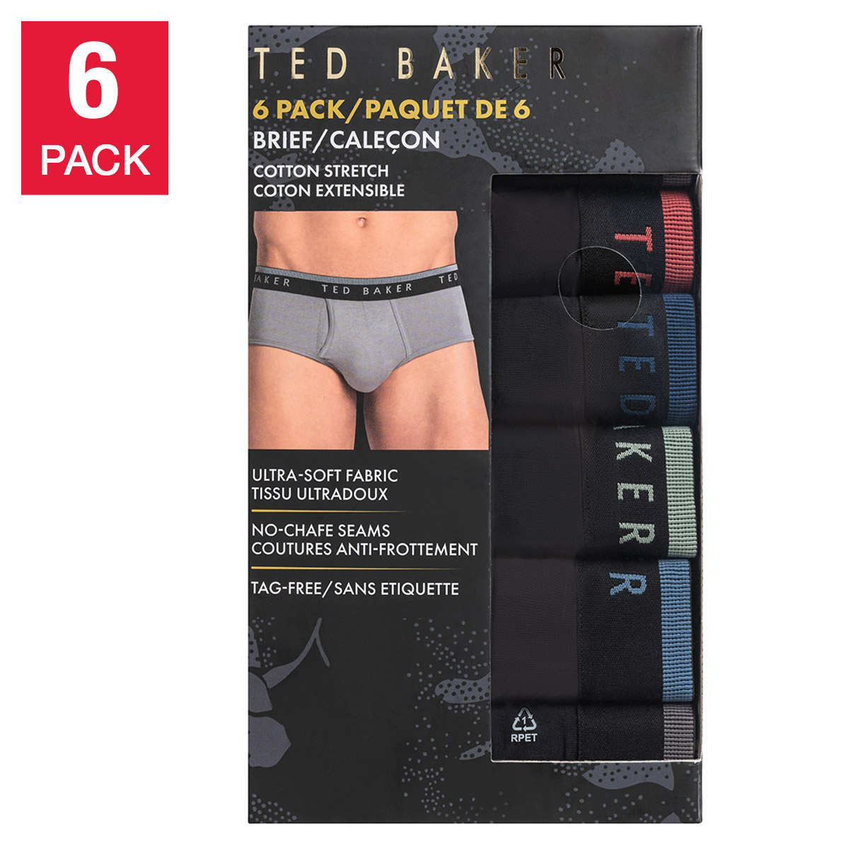 Ted Baker Men's Briefs, 6-pack