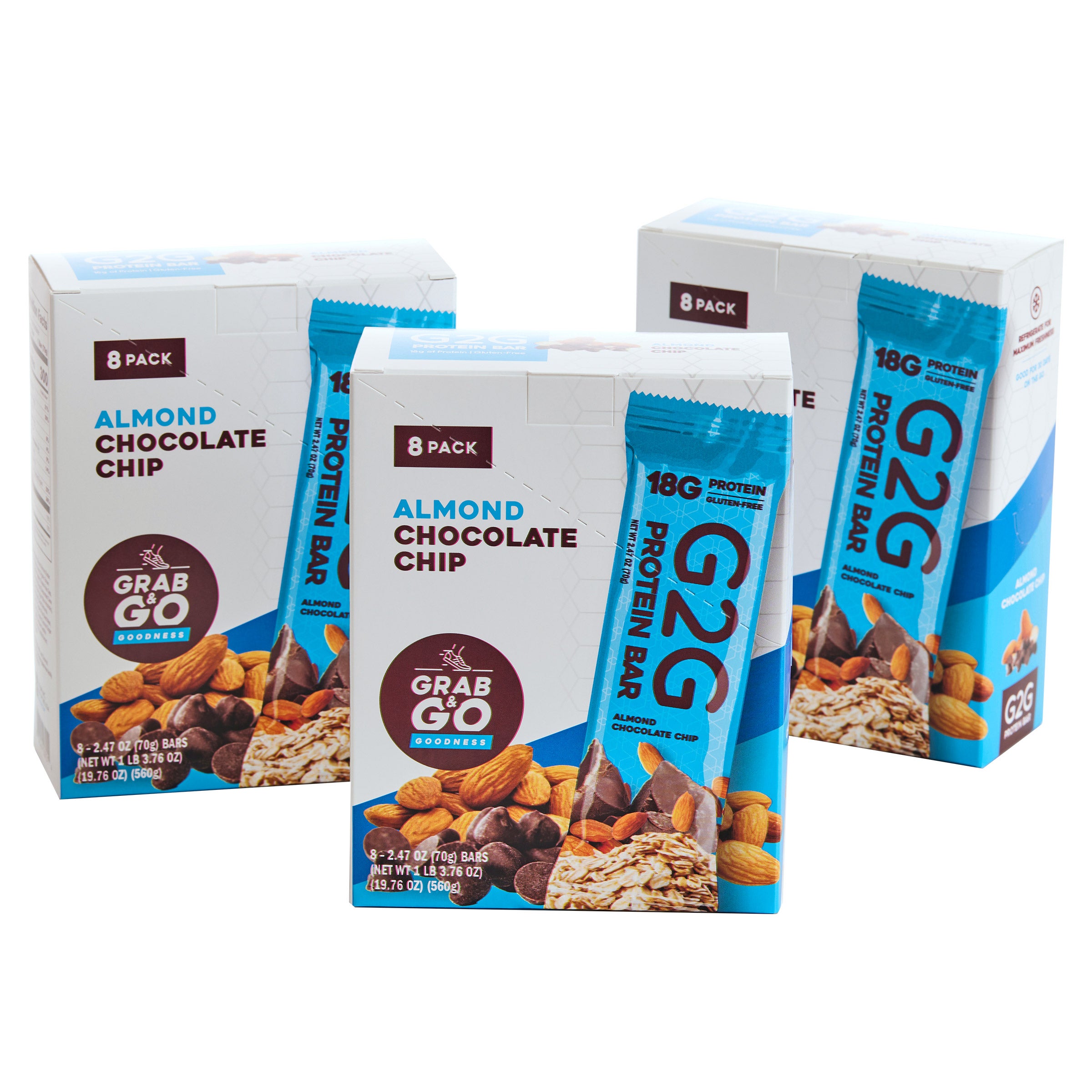 G2G 3-pack Almond Chocolate Chip Protein Bars, 24-count | Costco