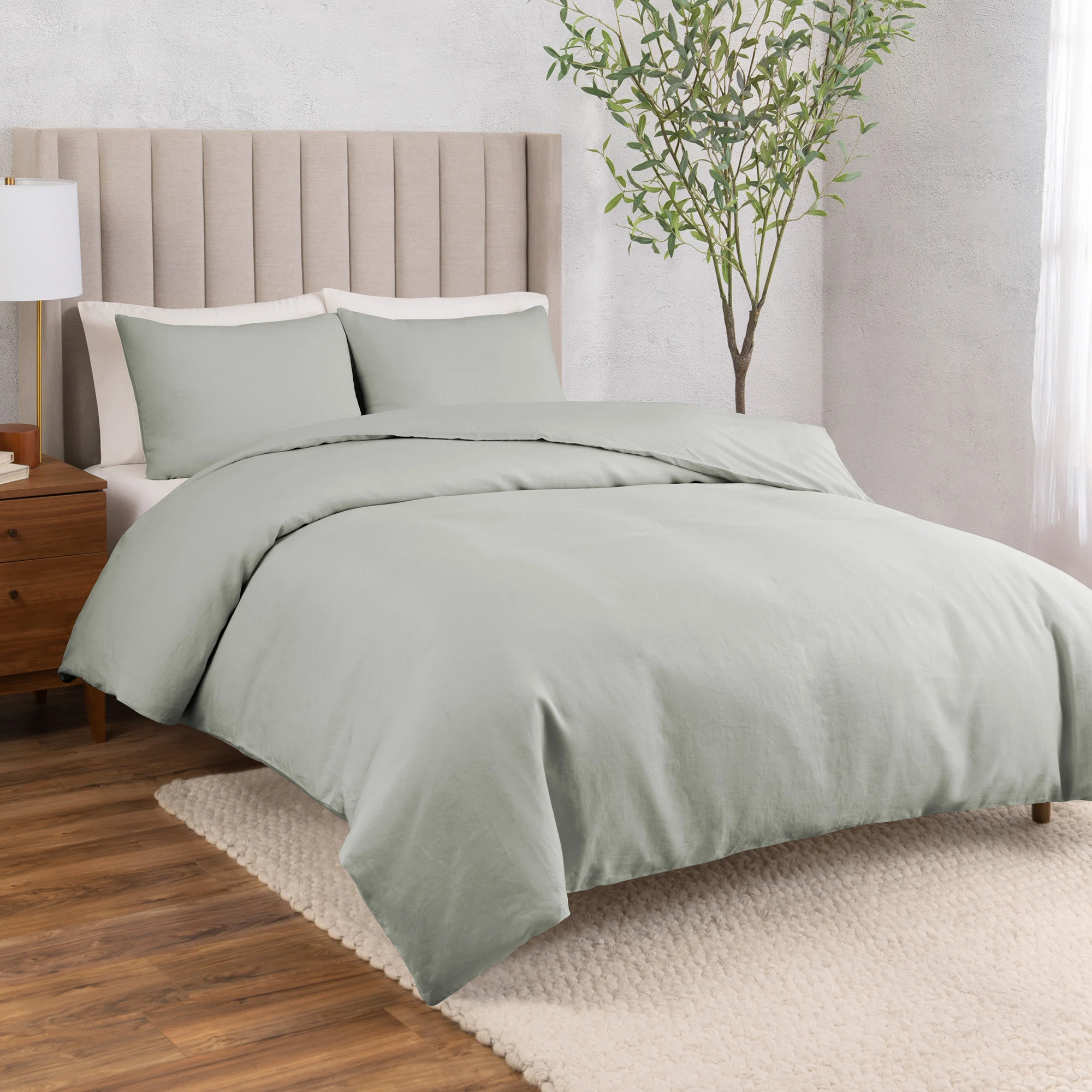 WelHome Cotton Linen Relaxed Duvet Cover, 3-piece Set