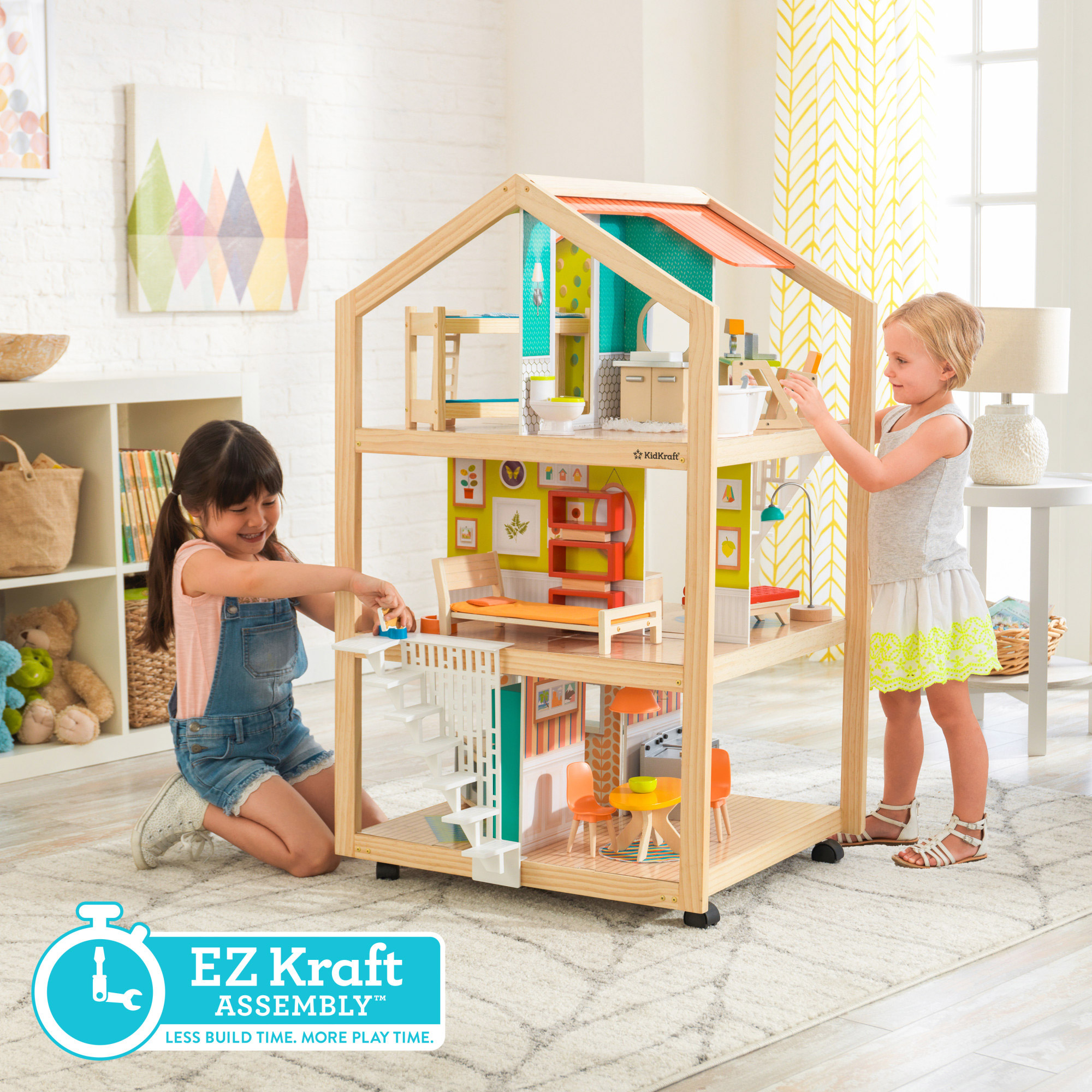 KidKraft So Stylish Mansion Dollhouse with EZ Kraft Assembly