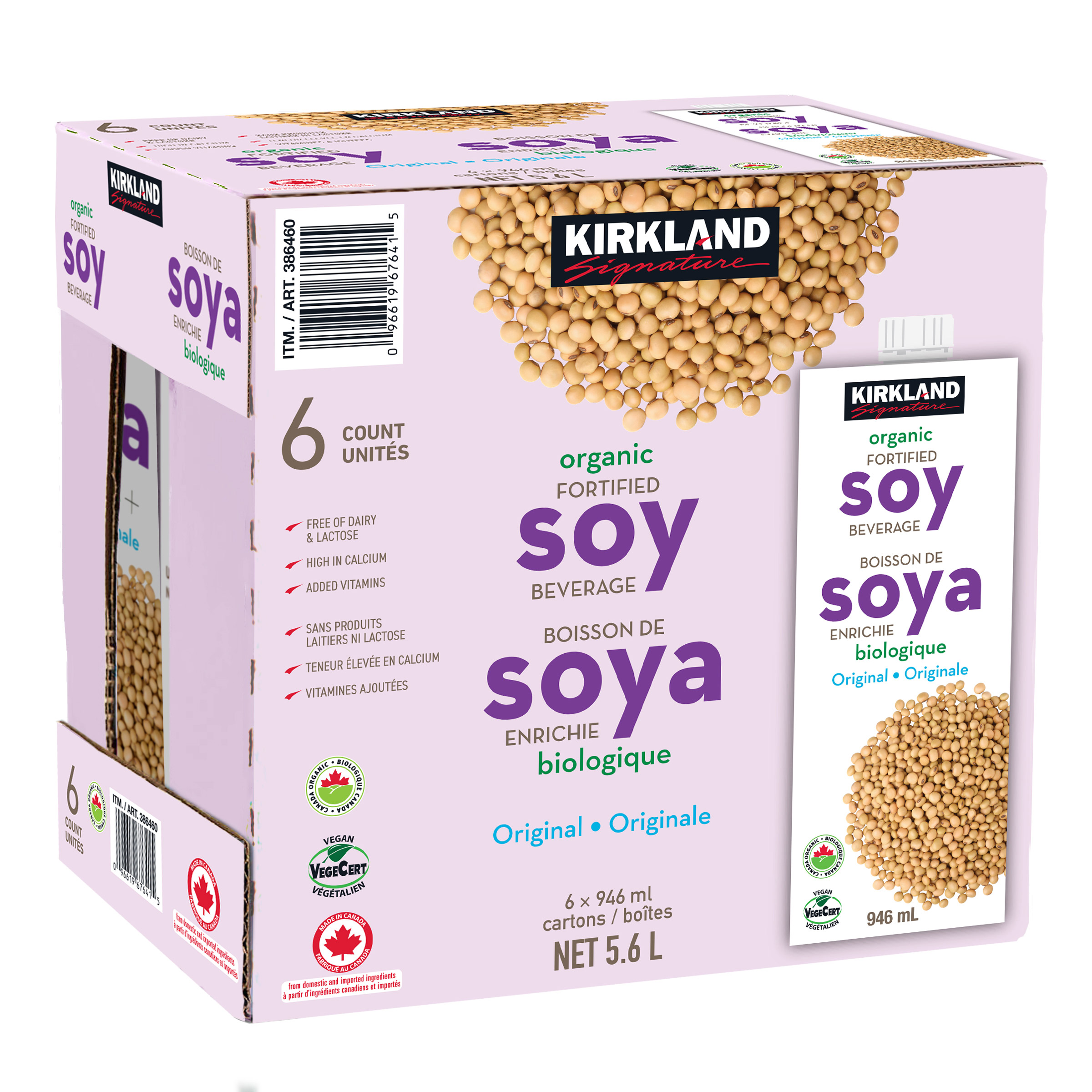 Kirkland Signature Organic Soy Beverage, 946 mL, 6-count