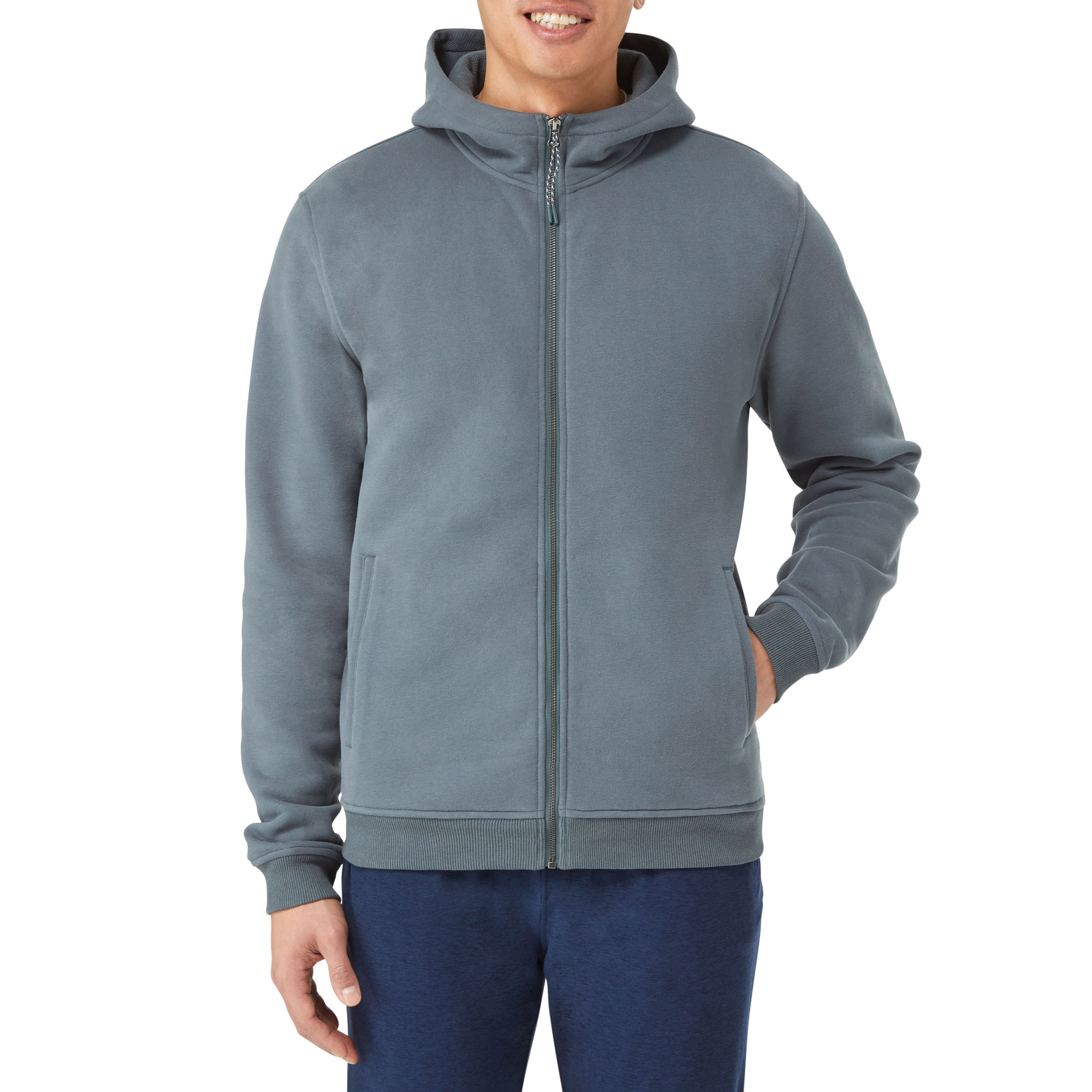 Sweat à Capuche Kirkland Signature Homme Taille M - Coton Bleu, Fermeture éclair, Occasion Très Bon état