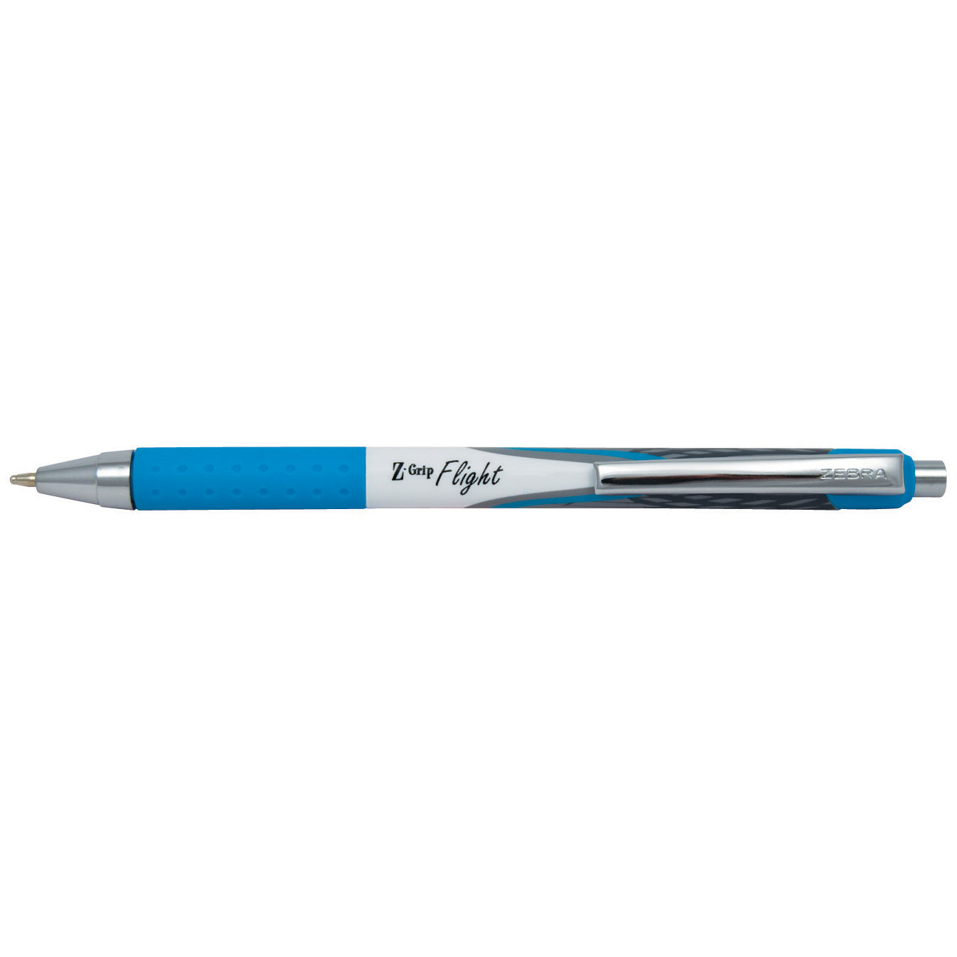 Lot De 6 Stylos à Bille Zebra Z-Grip Flight 1.2mm - Noir & Violet - Écriture Fluide Et Confortable