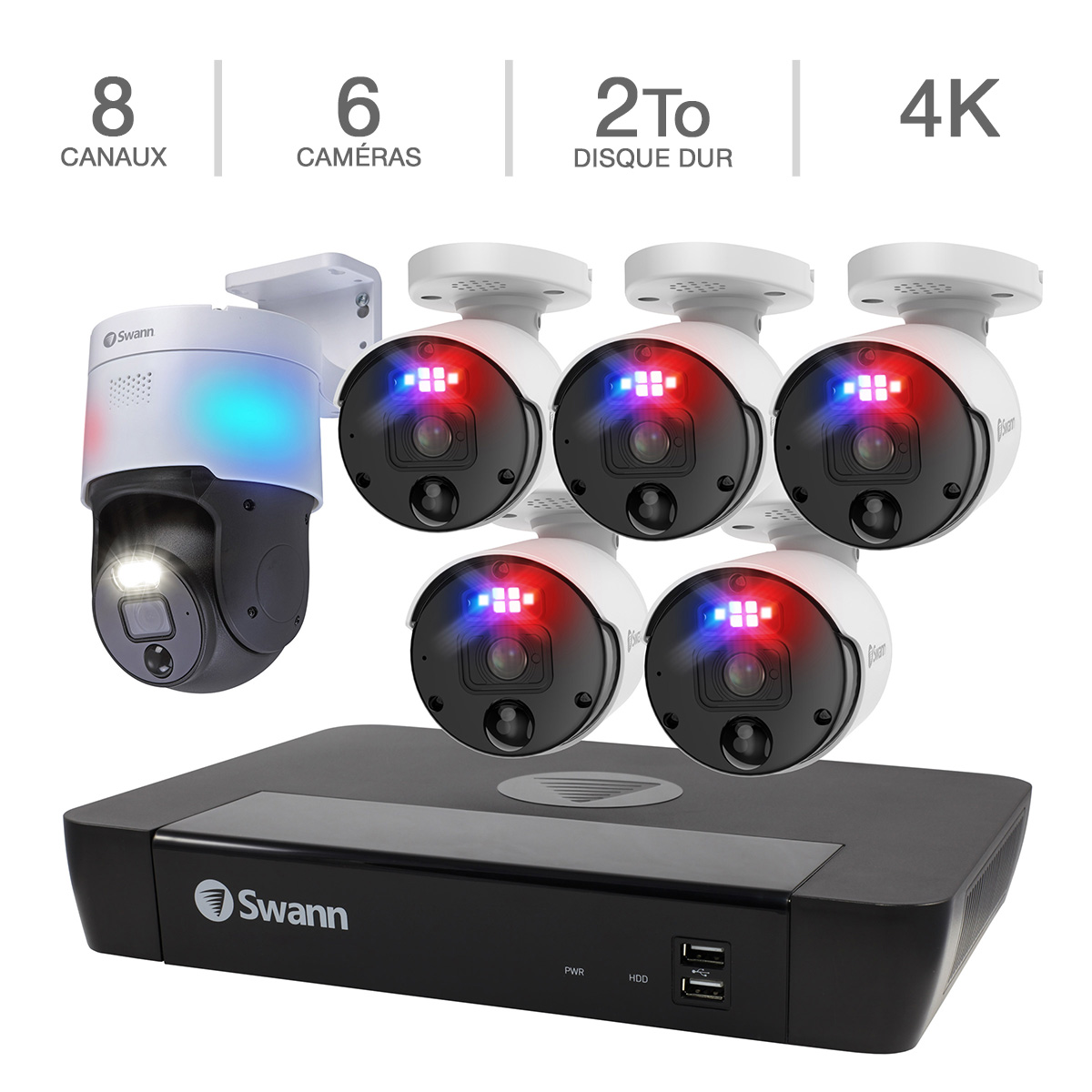 Swann 4K 12MP 8 Channel NVR Security System with 5 Bullet Cameras