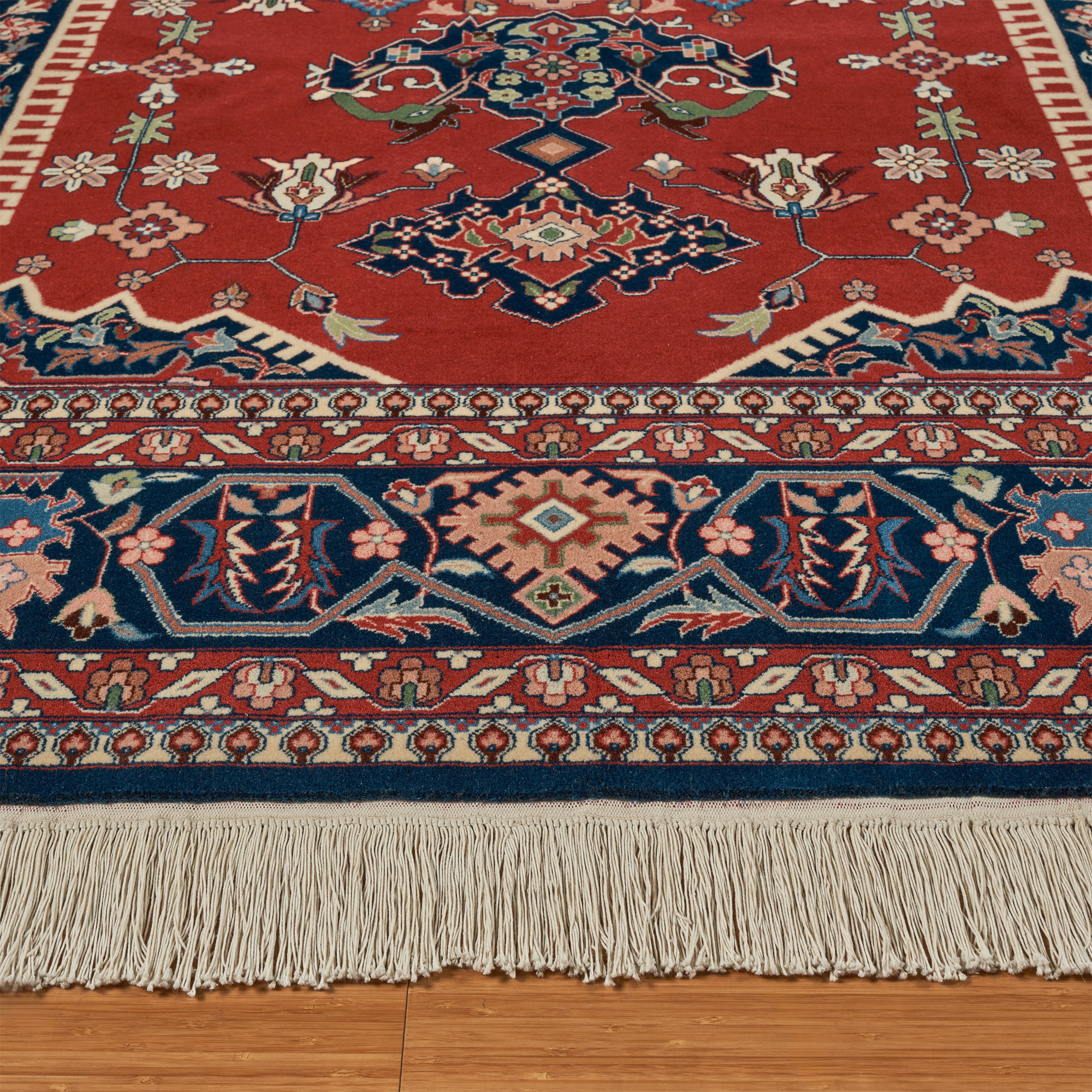Montacute Hand Knotted Rug Collection, Churchill Medallion Red