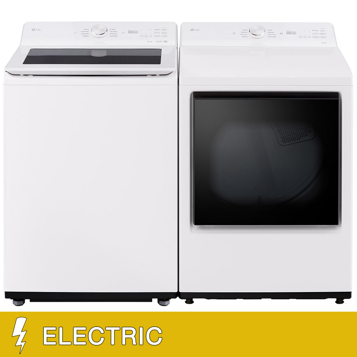 LG 4.8 cu. ft. Top Load Washer with Agitator and 7.3 cu. ft. Rear Control ELECTRIC Dryer with Easy Unload Bundle