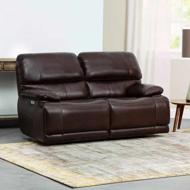 Aleena Leather Power Reclining Loveseat with Power Headrest