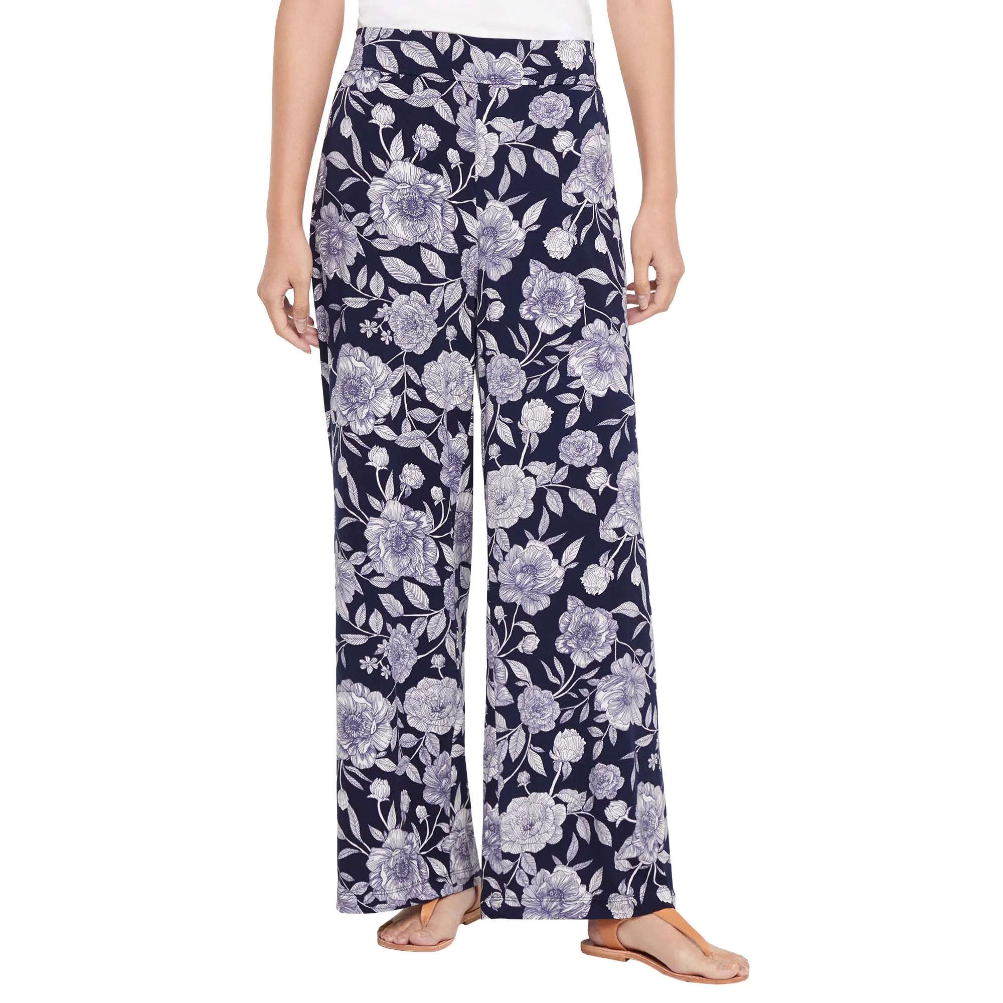 Three Dots Women's Pull-On Pant Elastic Back Waistband Front Pockets Regular Fit