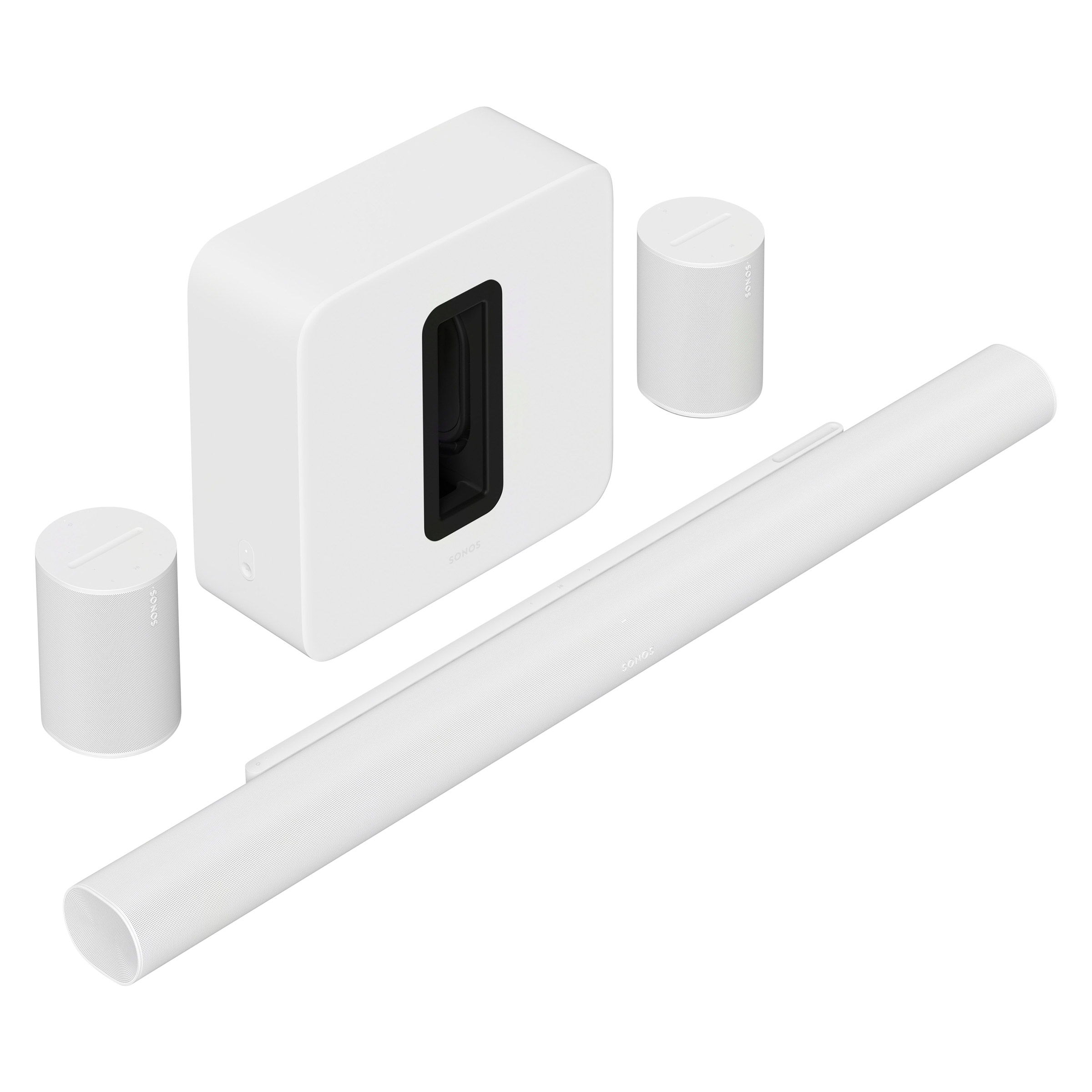 Sonos Arc Ultra 9.1.4 ch Soundbar, Sub 4th Generation Wireless Subwoofer and Era 100 Speaker (2-pack)