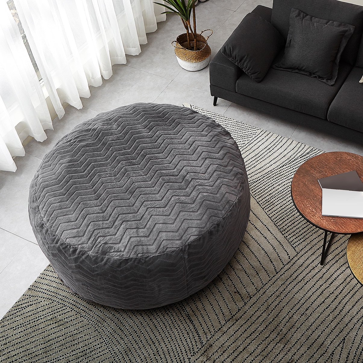 Lounge & Co Zig Zag クッションラウンジャー Lounge & Co Chevron Jumbo Lounger | Costco