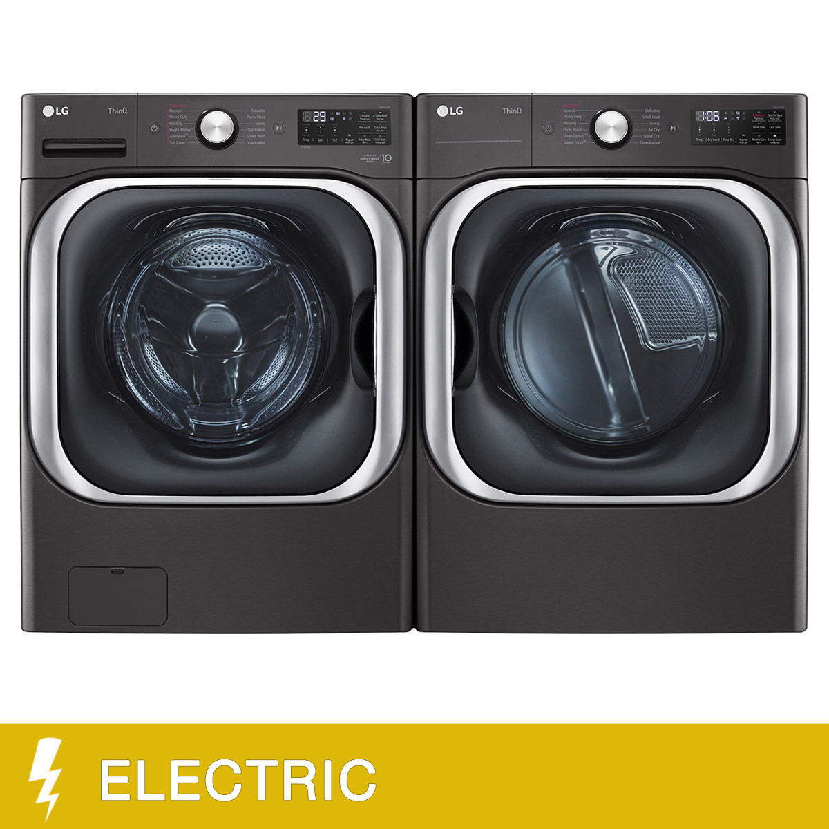 LG Laundry Bundle 6.0 cu ft. Front Load Washer and 9.0 cu ft. Electric Dryer