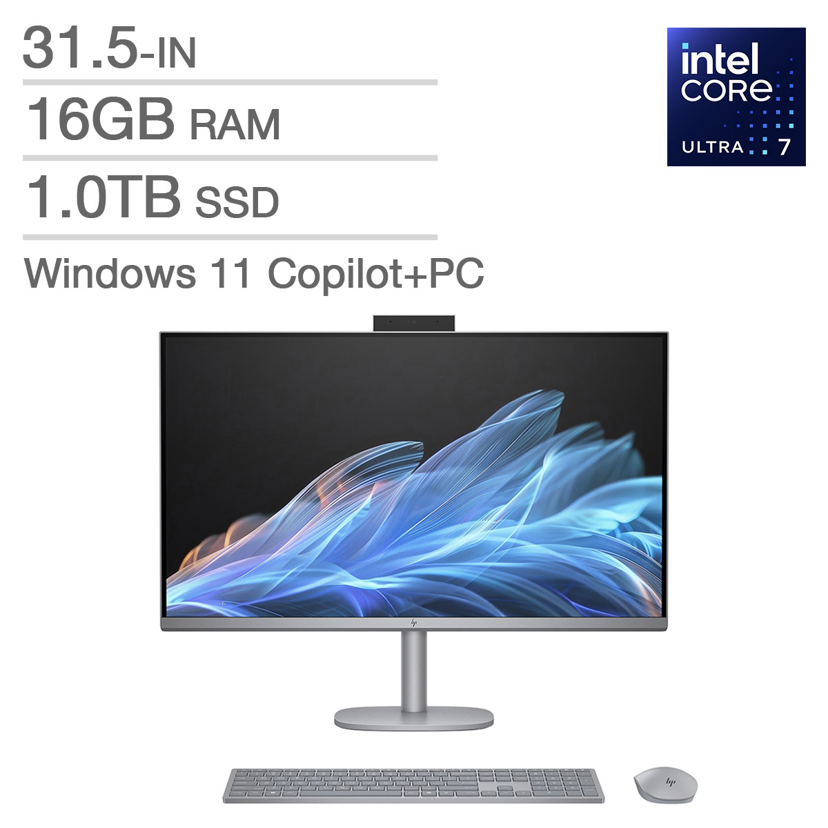 HP OmniStudio X Copilot+ PC 31.5 in. All-in-One Desktop, Intel Core Ultra 7 256V – 16GB RAM, 1TB SSD, Intel Arc