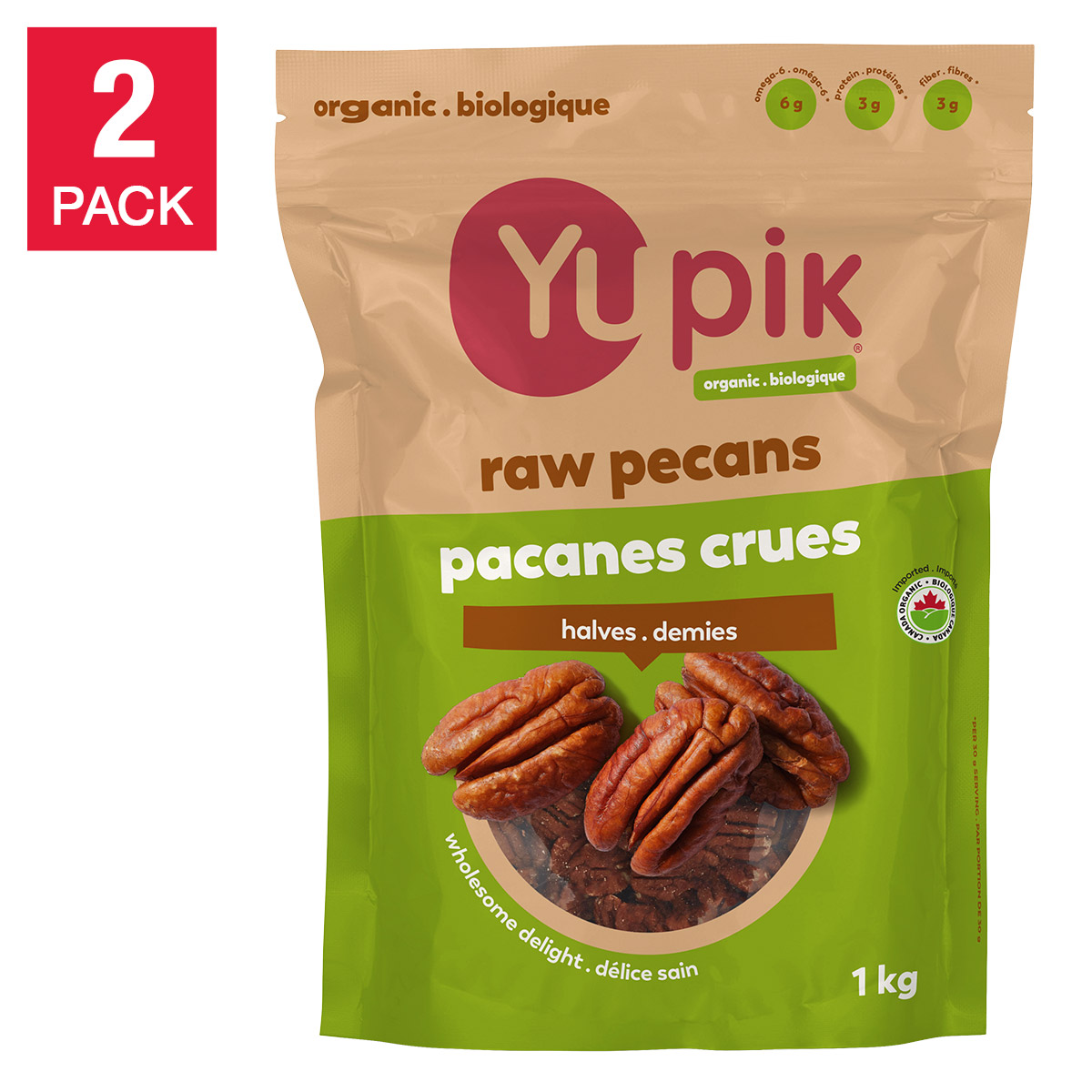 Yupik Organic Pecans, 2 × 1 kg