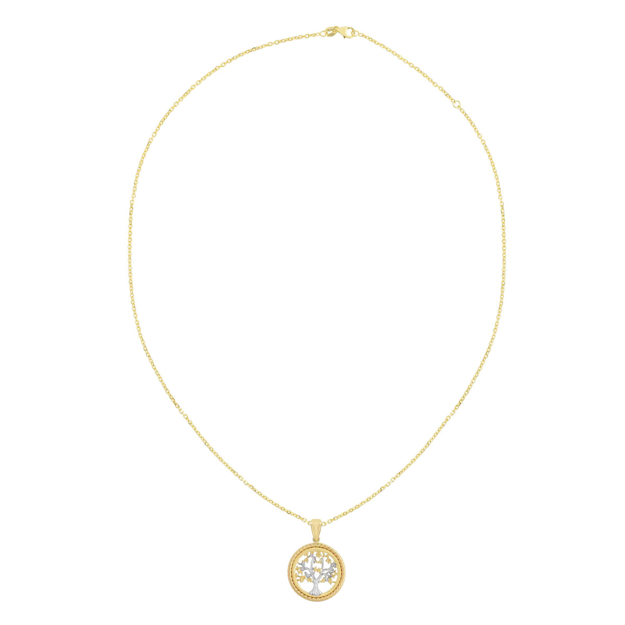 Diamond Cut Tree of Life Pendant in Two-Tone Gold | Costco
