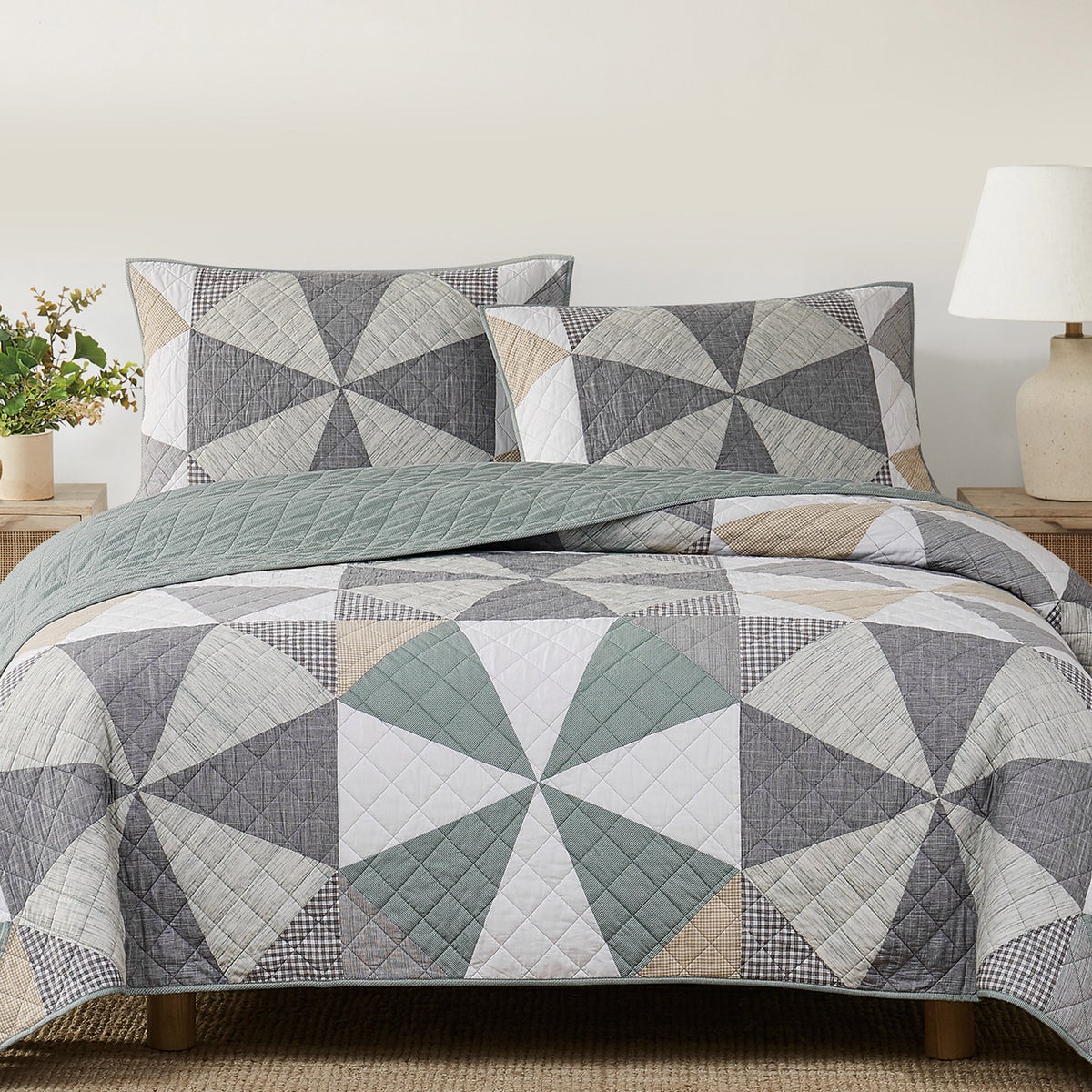 Origami Pieced Prairie Patchwork 3-piece Quilt Set | Costco Origami Pieced Prairie Patchwork 3-piece Quilt Set | Costco